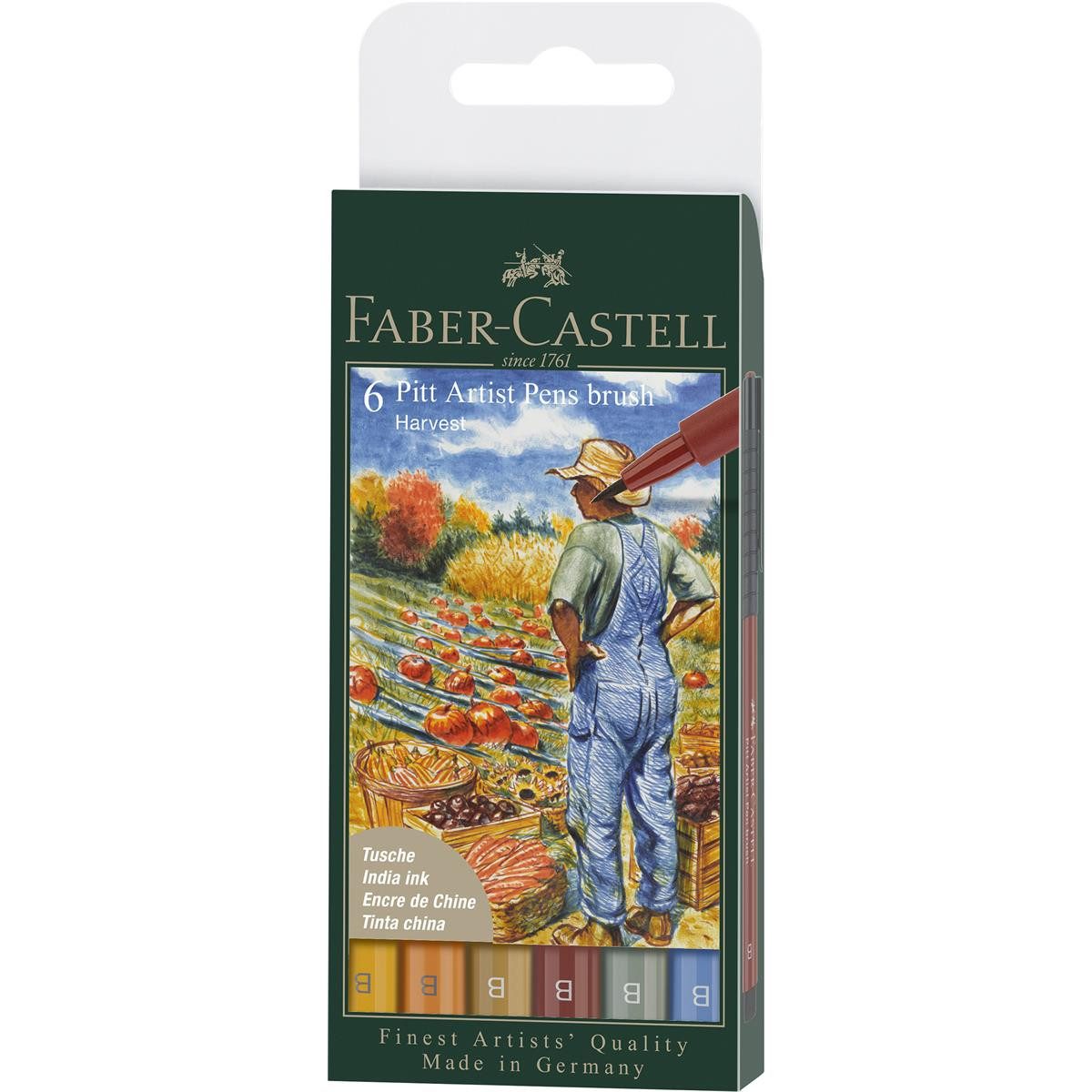Künstlerstift Faber-Castell Pitt Artist Pen Brush Tuschestift - Herbst - 6er Etui