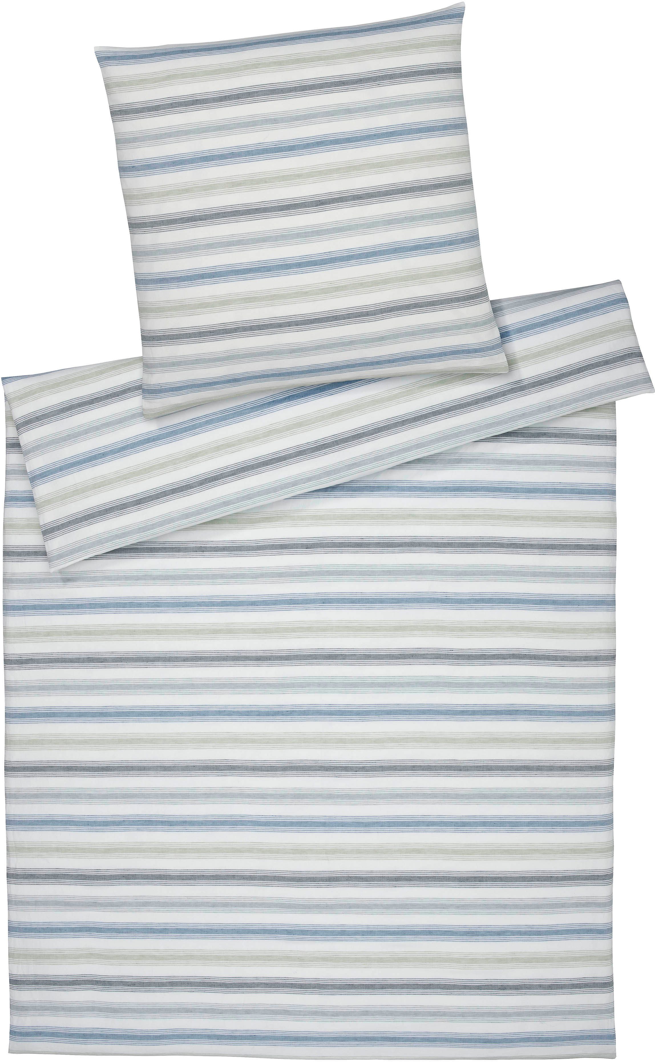 Elegante Bettwäsche Bliss, Halbleinen, 2 teilig, angenehmes Hautgefühl