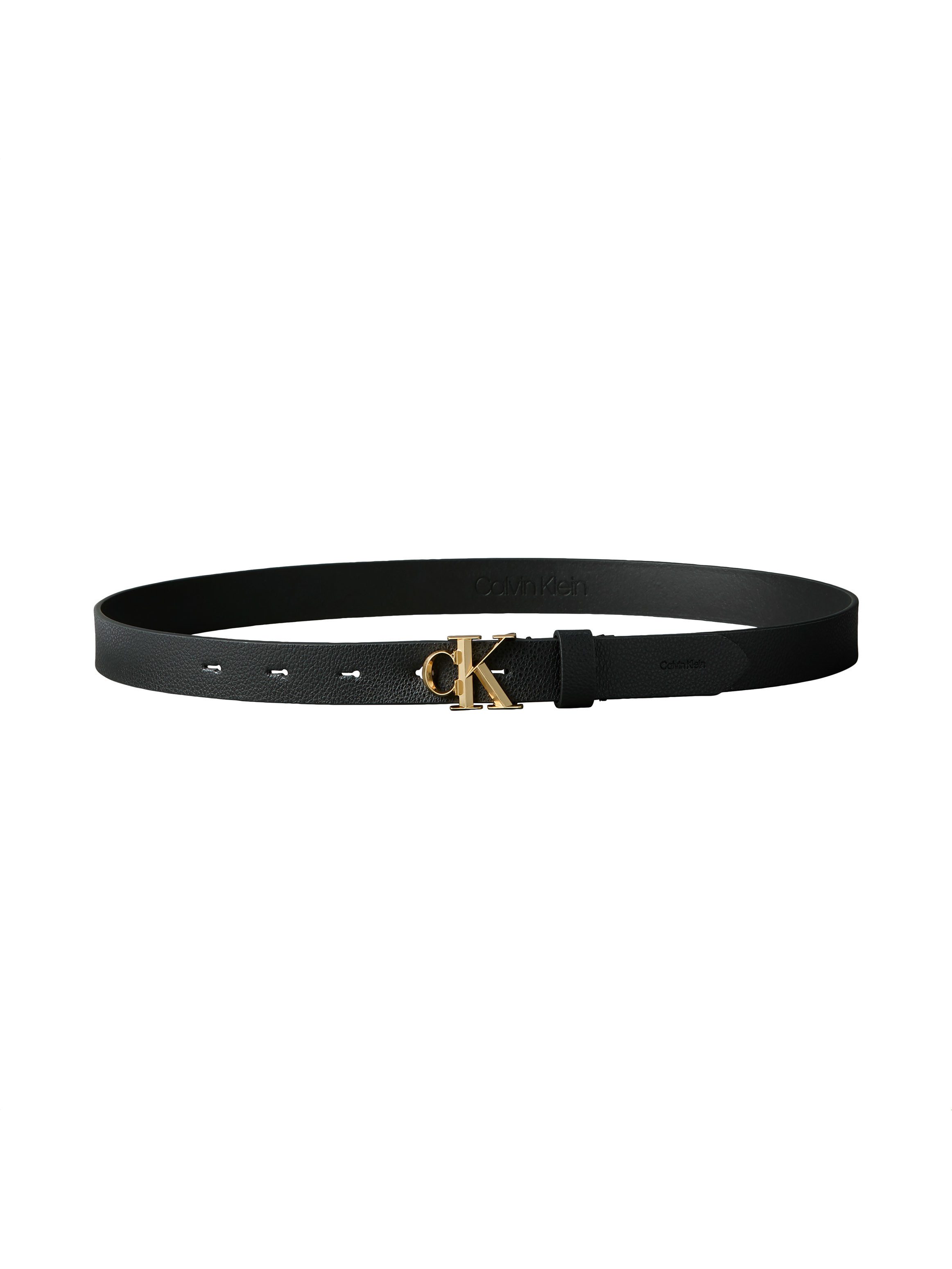 Calvin Klein Ledergürtel FACTED CK BUCKLE 25MM PEBBLE Größenverstellbar mit Metallschließe