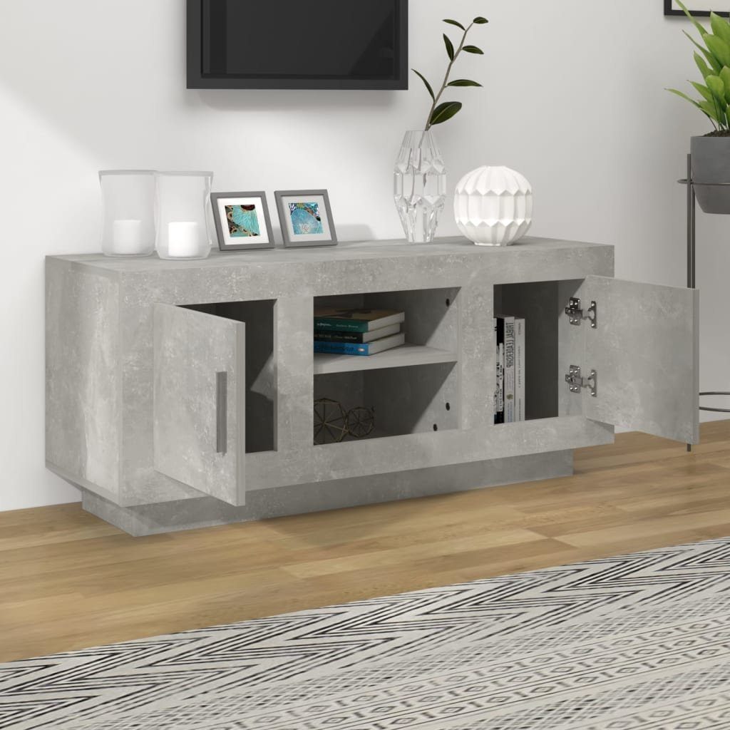 vidaXL TV-Schrank TV-Schrank Betongrau 102x35x45 cm Holzwerkstoff (1-St)
