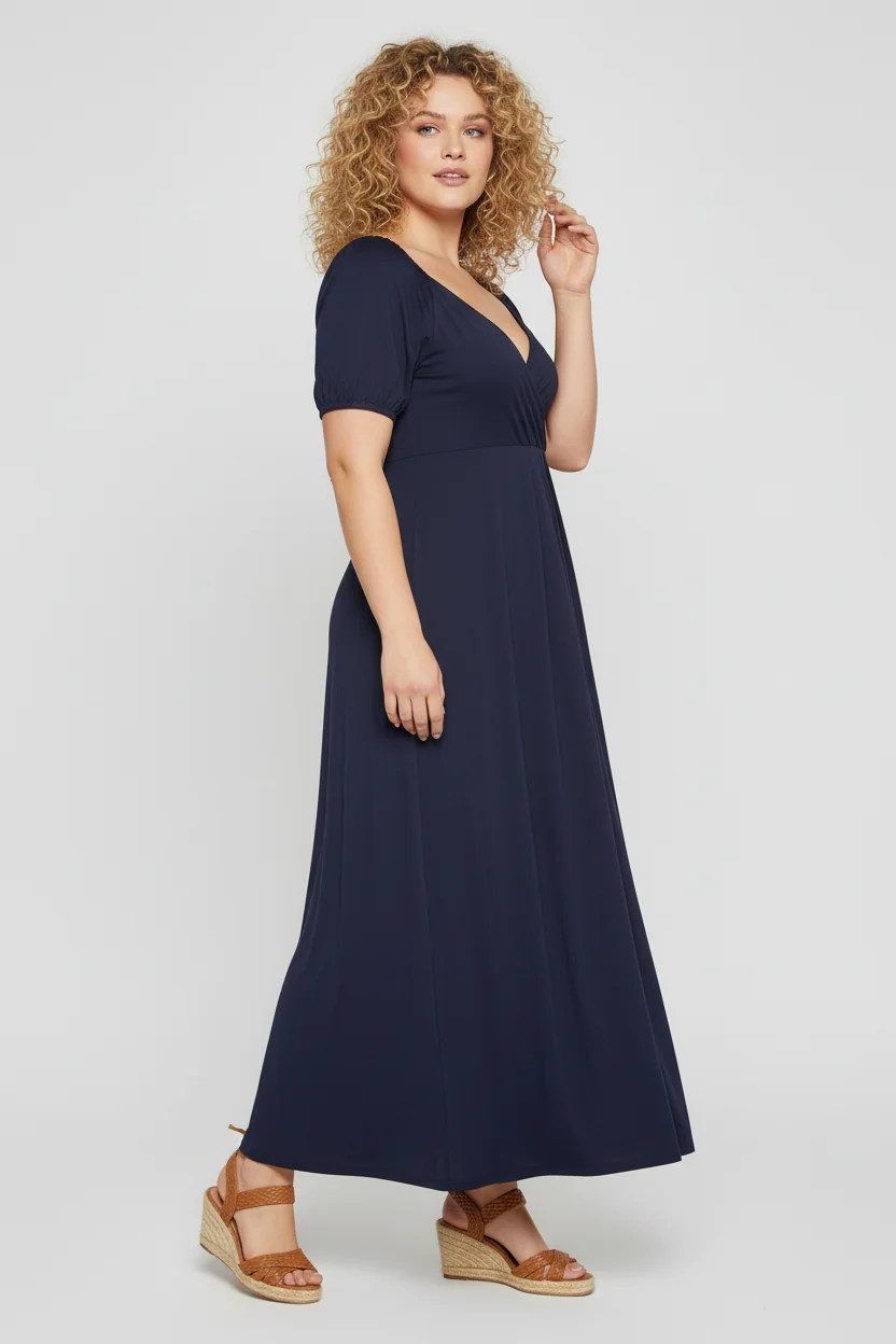 Shape of You Minikleid Langes Kleid mit Wickeldetail günstig online kaufen