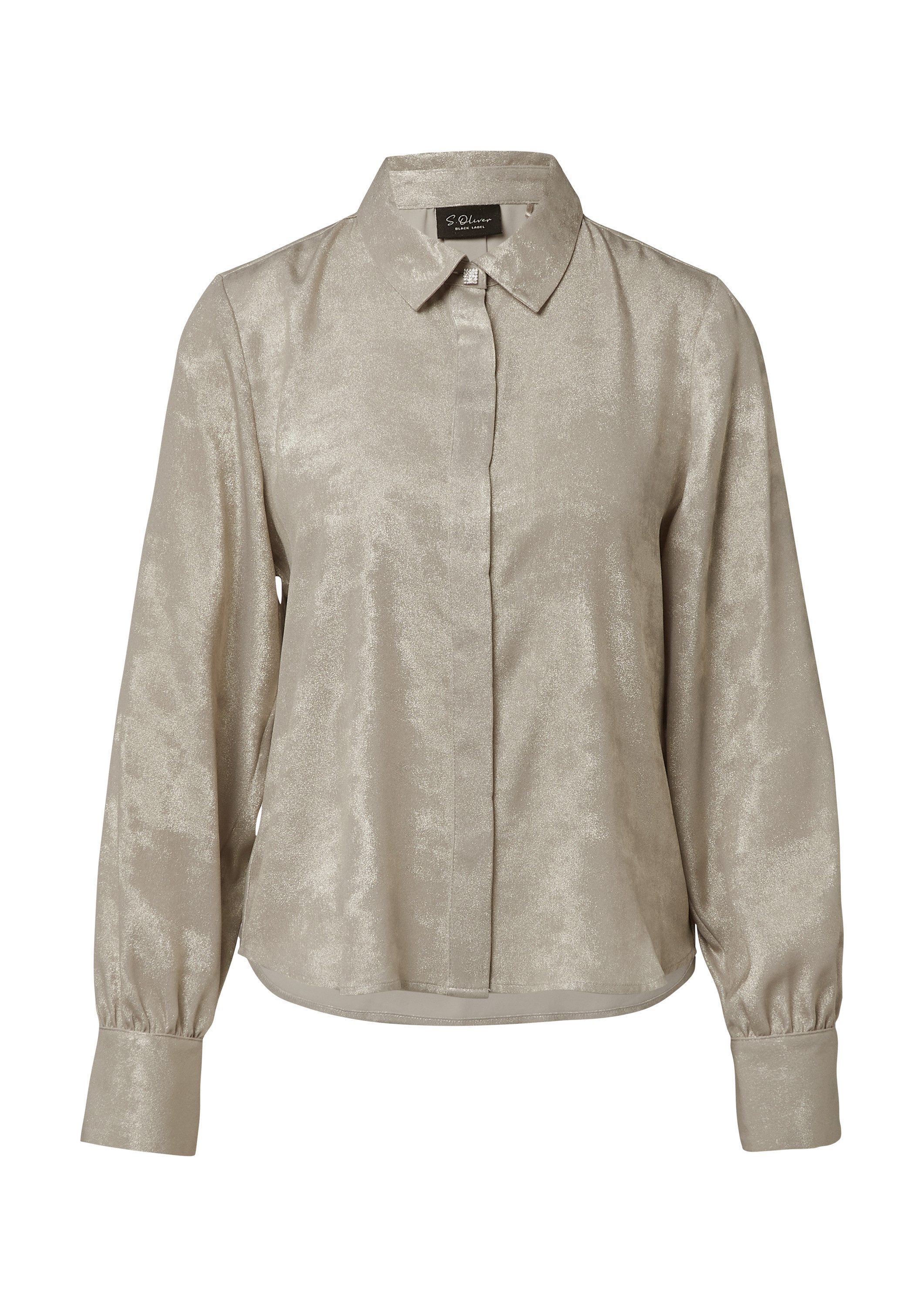 s.Oliver Langarmbluse Bluse Schimmernde Bluse mit verdeckter Knopfleiste günstig online kaufen