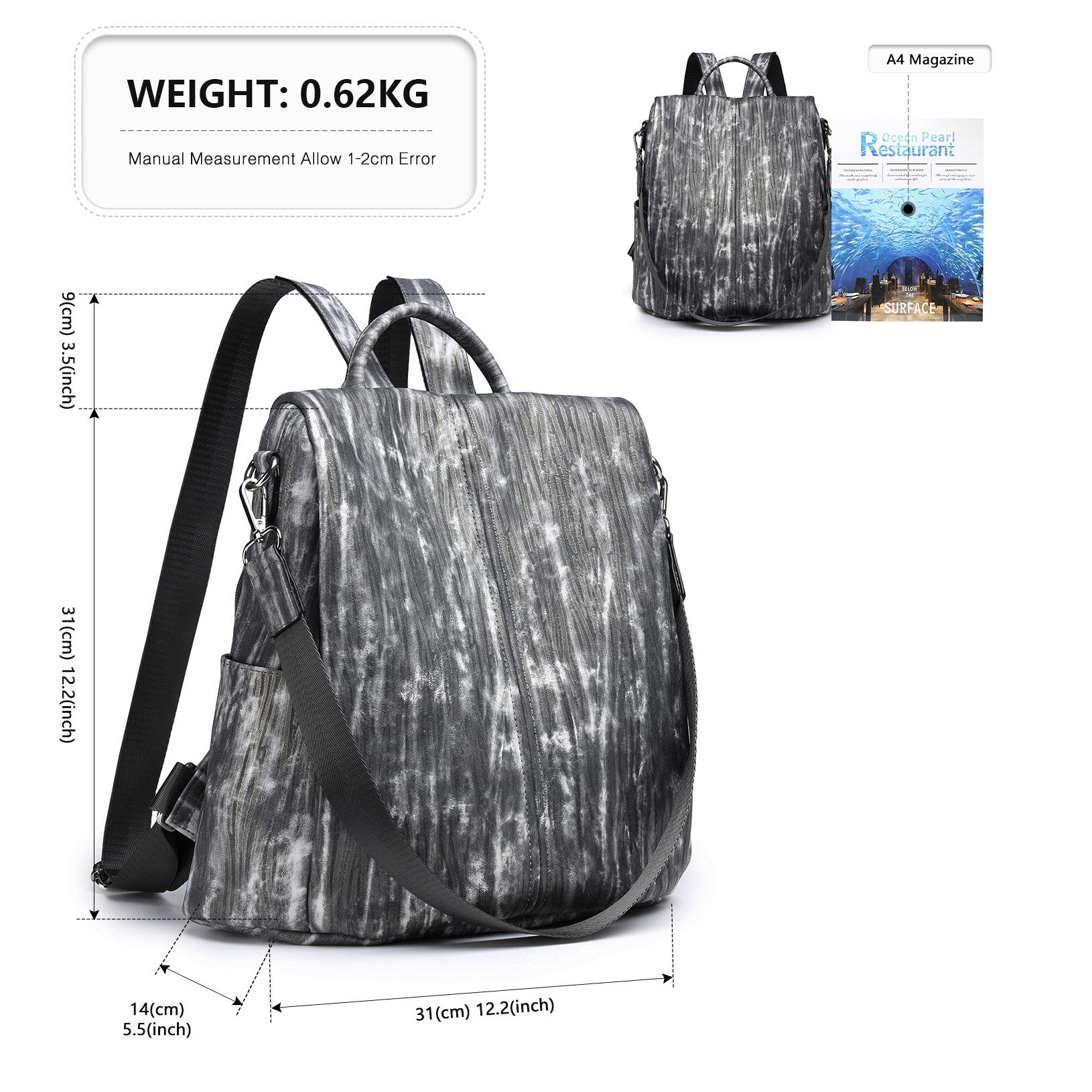 Miss Lulu Rucksack Damen, Anti-Diebstahl Schulrucksack 2in1, leichter Tages günstig online kaufen