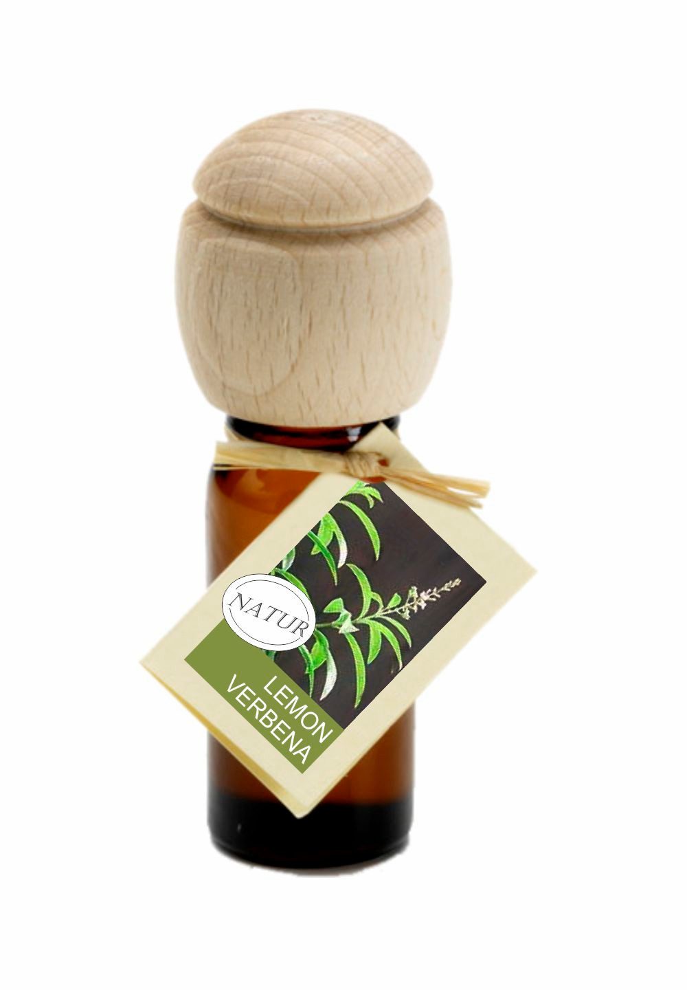 Traumduft-Manufaktur Duftöl Lemon Verbena (1-St), Piccolino Duftöl Raumduft mit Buchenholzkopf Naturöl 10 ml