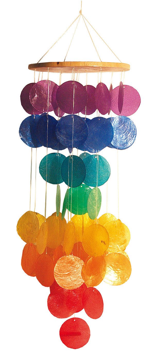 Saraswati Hängedekoration Muschelmobile regenbogenfarben 15x60cm