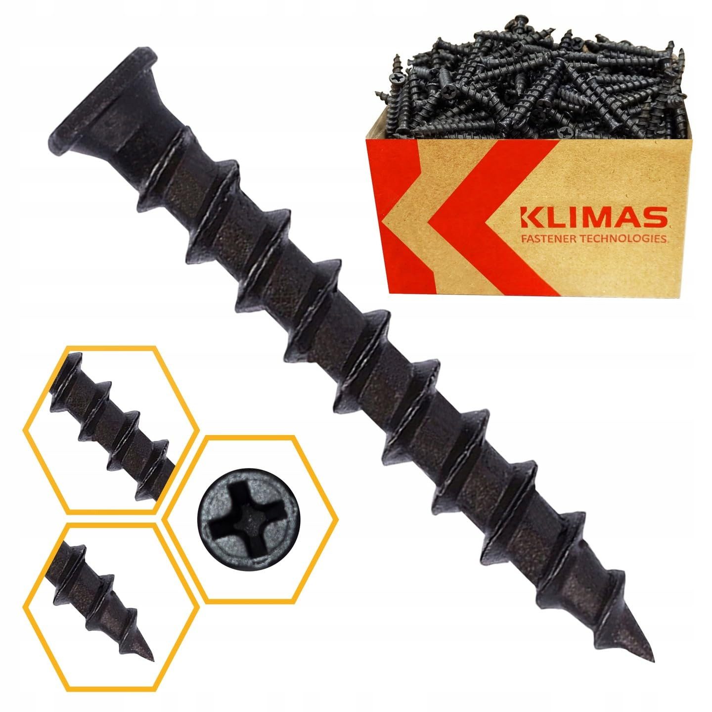 Klimas Schnellbauschraube KSGP Gipsplatten auf Gipsplatten 5,0 x 35 mm, (500 St)