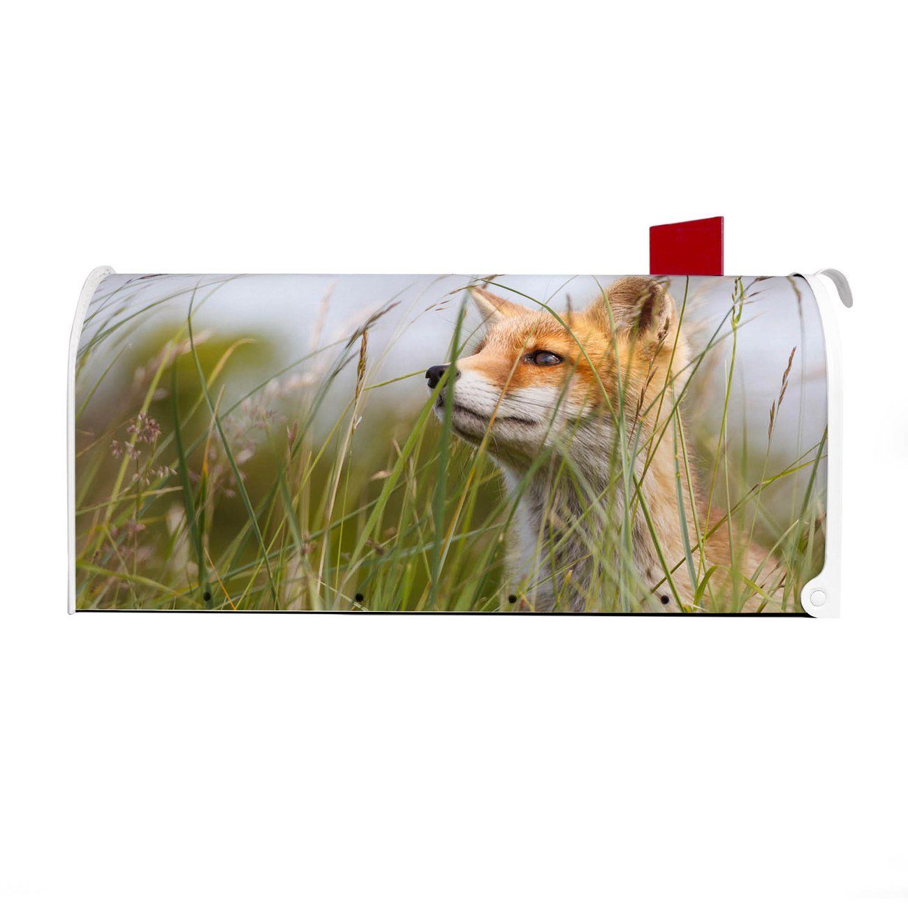 (Amerikanischer x Briefkasten, aus 51 17 banjado x cm 22 Mailbox USA), Briefkasten Mississippi original Amerikanischer weiß Fuchs