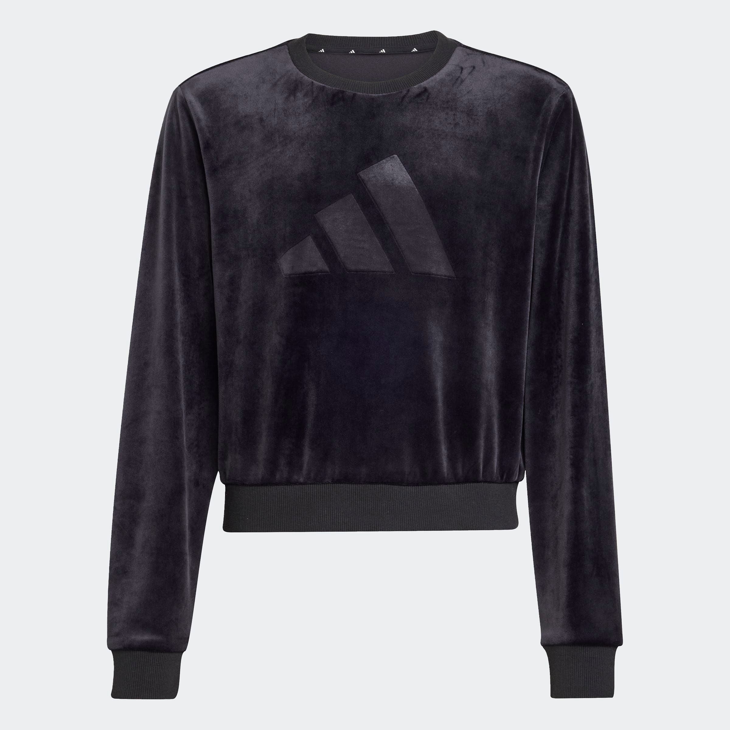 adidas Sportswear Sweatshirt GIRL HOLIDAY BAUCHFREIES aus weichem Samt, bauchfreier Schnitt, Rundhalsausschnitt