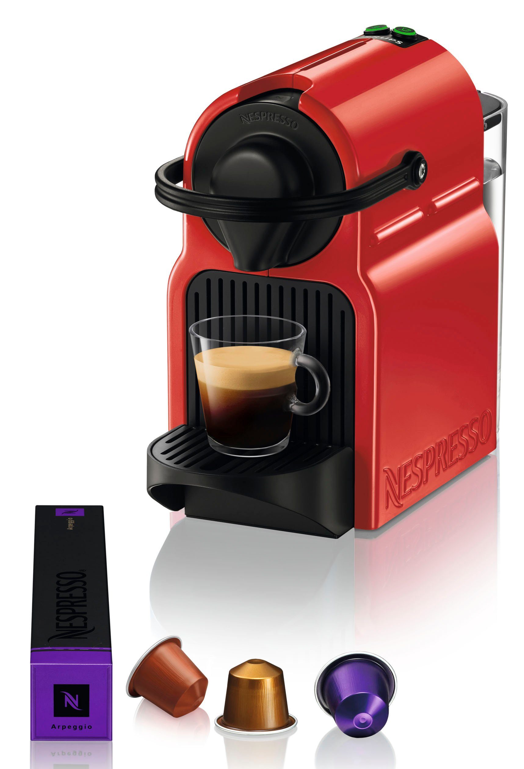 Krups, von Inissia Nespresso XN1005 Kapseln 14 inkl. Willkommenspaket Kaffeemenge Kapselmaschine mit einstellbar,