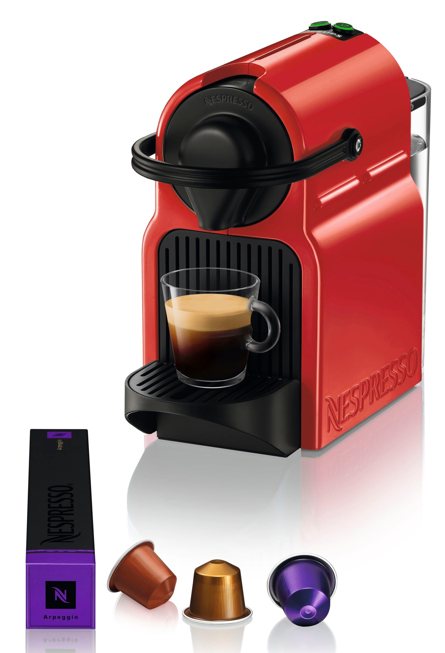 Nespresso Kapselmaschine XN1005 Inissia von Krups, Kaffeemenge einstellbar, inkl. Willkommenspaket mit 7 Kapseln