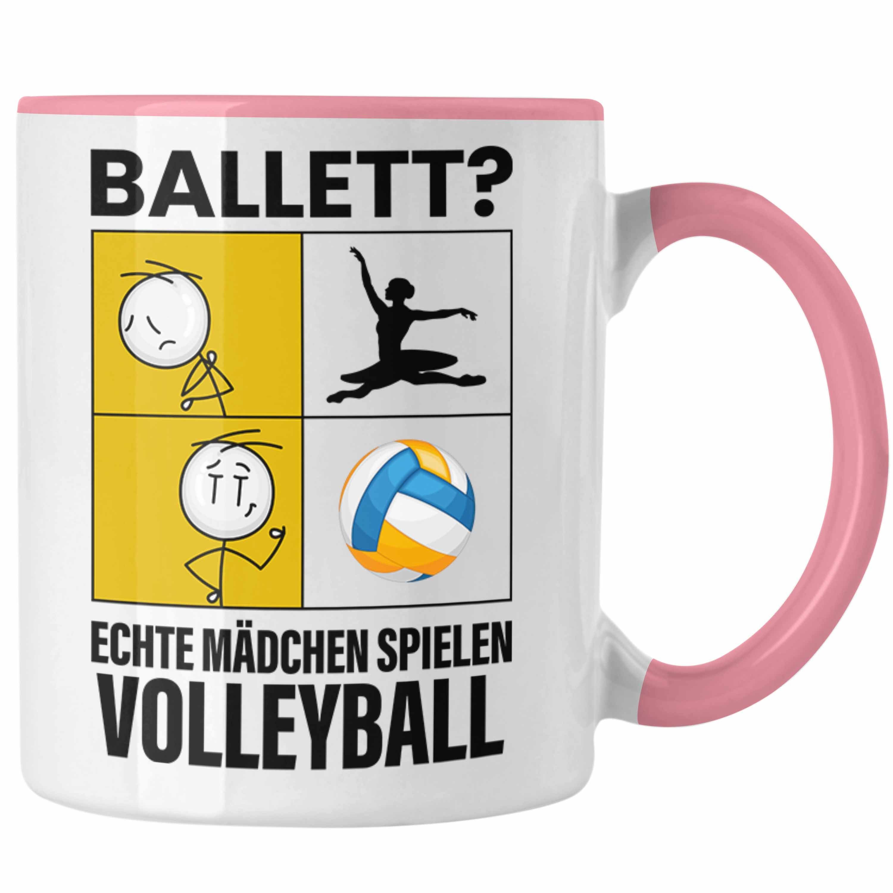 Echte Tasse Spielen Frauen Rosa Trendation V Tasse Mädchen Sport Mädchen Geschenk Volleyball