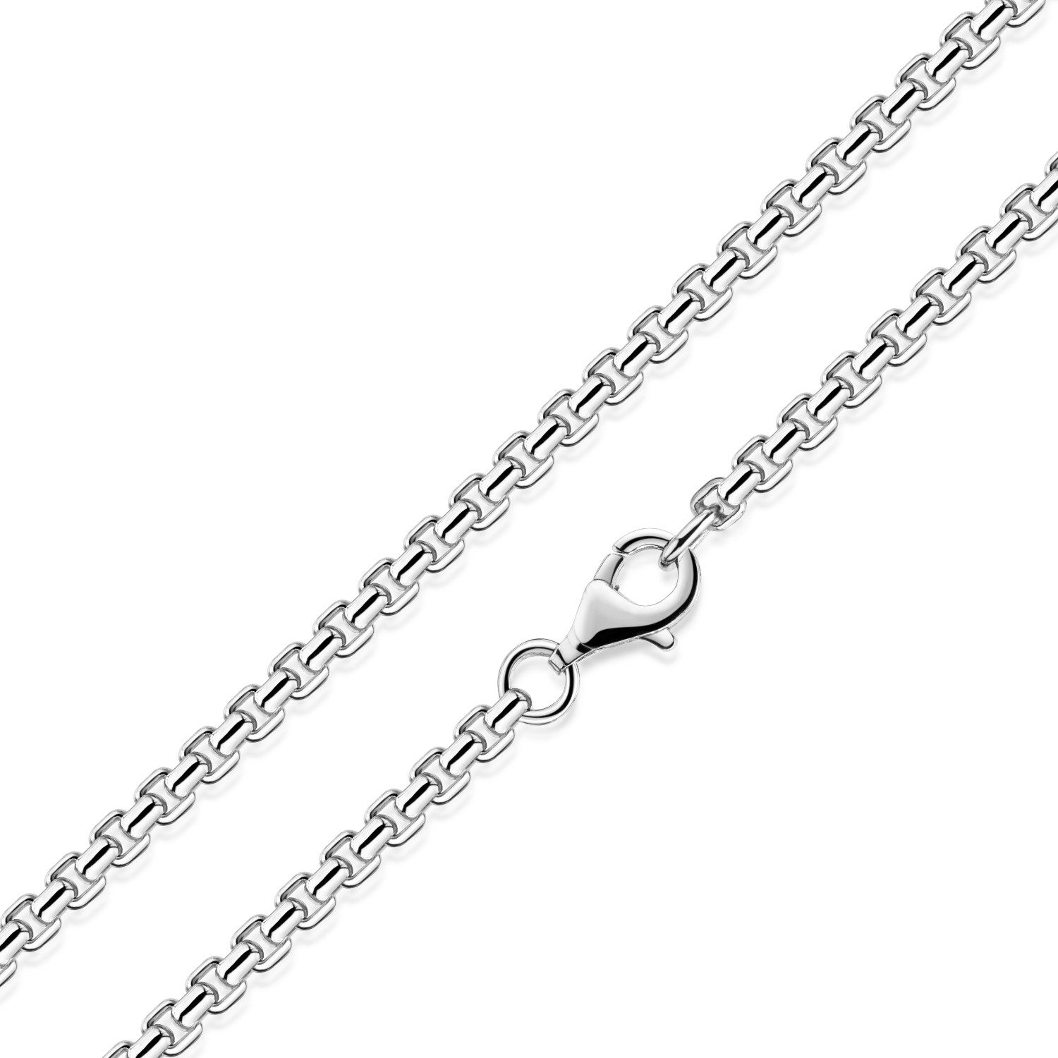 Silberkette Damen Silber Venezianerkette rund gedrückt 40-70cm K49