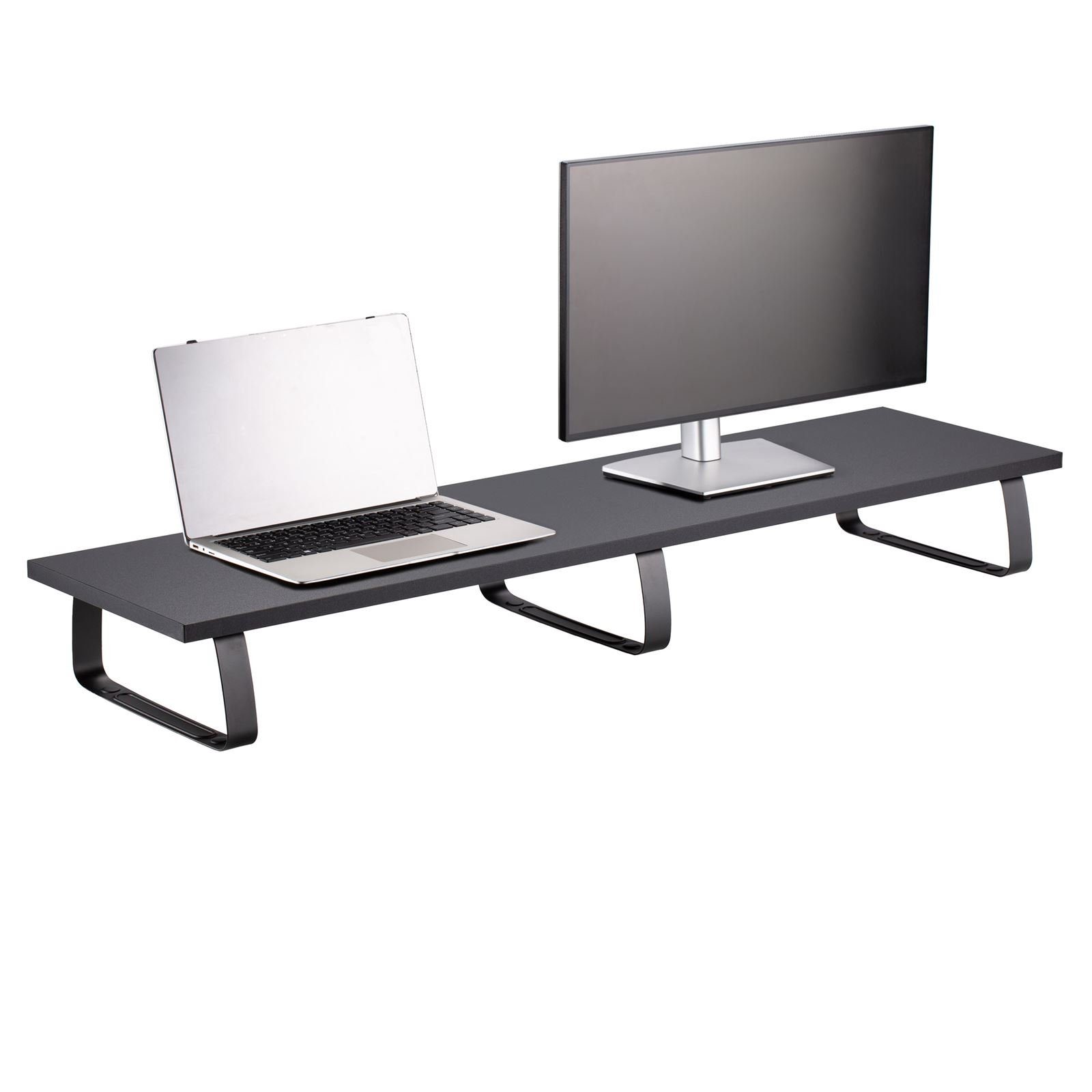CARO-Möbel Schreibtischaufsatz, Monitorständer MILFORD, Monitorerhöhung, Schreibtischregal, Schwarz