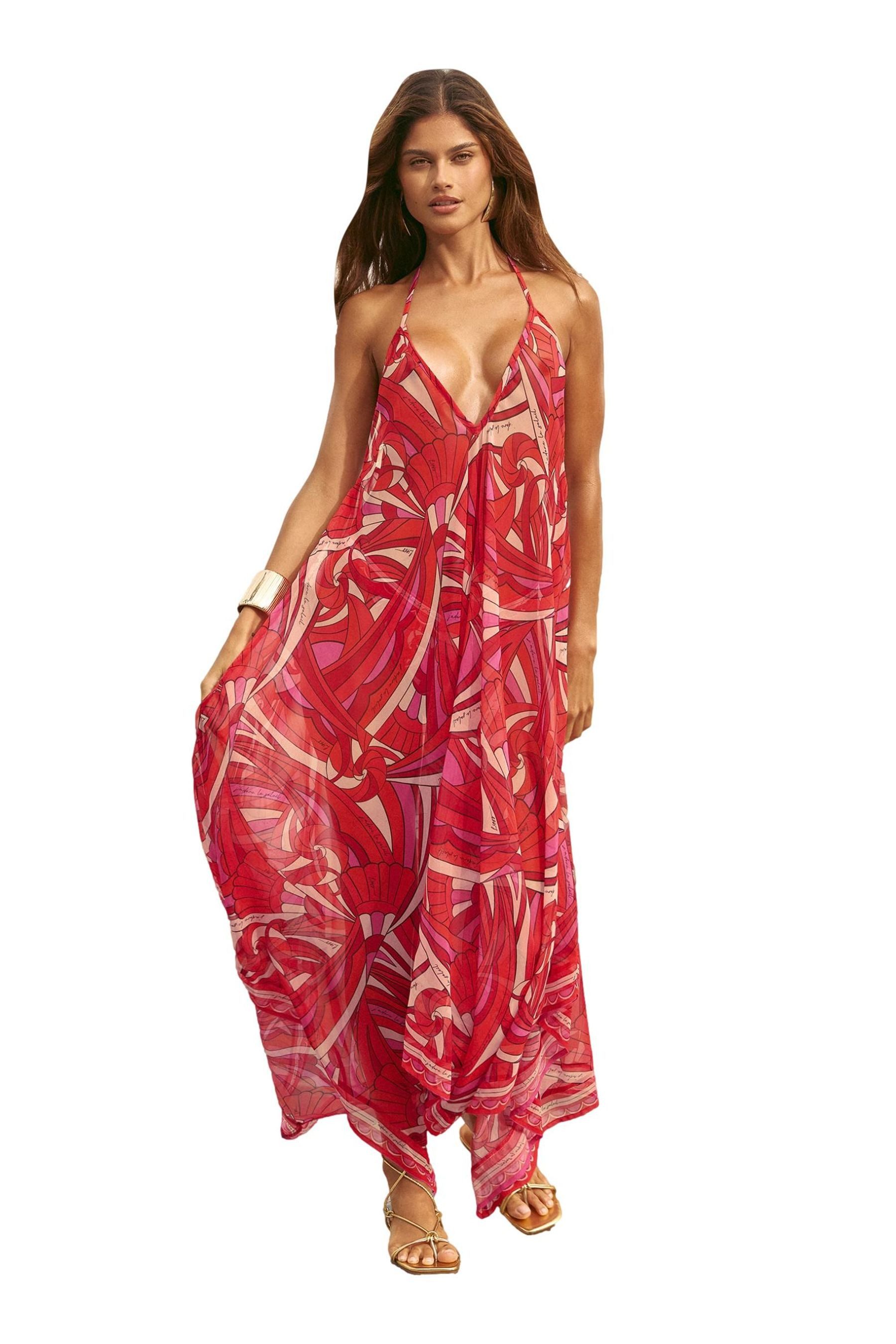 LIPSY Strandkleid Lipsy bedrucktes Kleid/Strand-Cover-up, Kurzgröße (1-tlg)