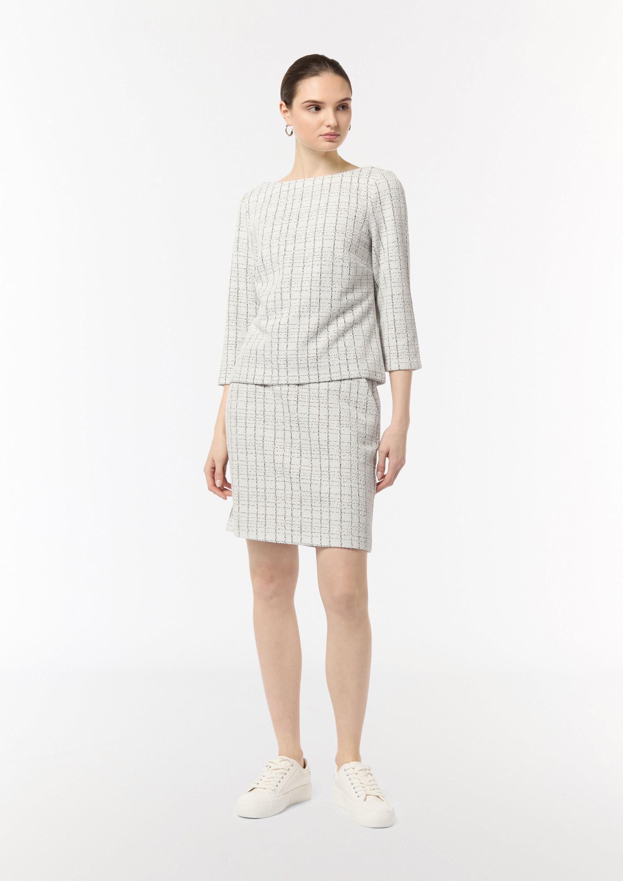 comma 3/4-Arm-Shirt T-Shirt Bouclé-Jerseyshirt mit Metallic-Garn günstig online kaufen