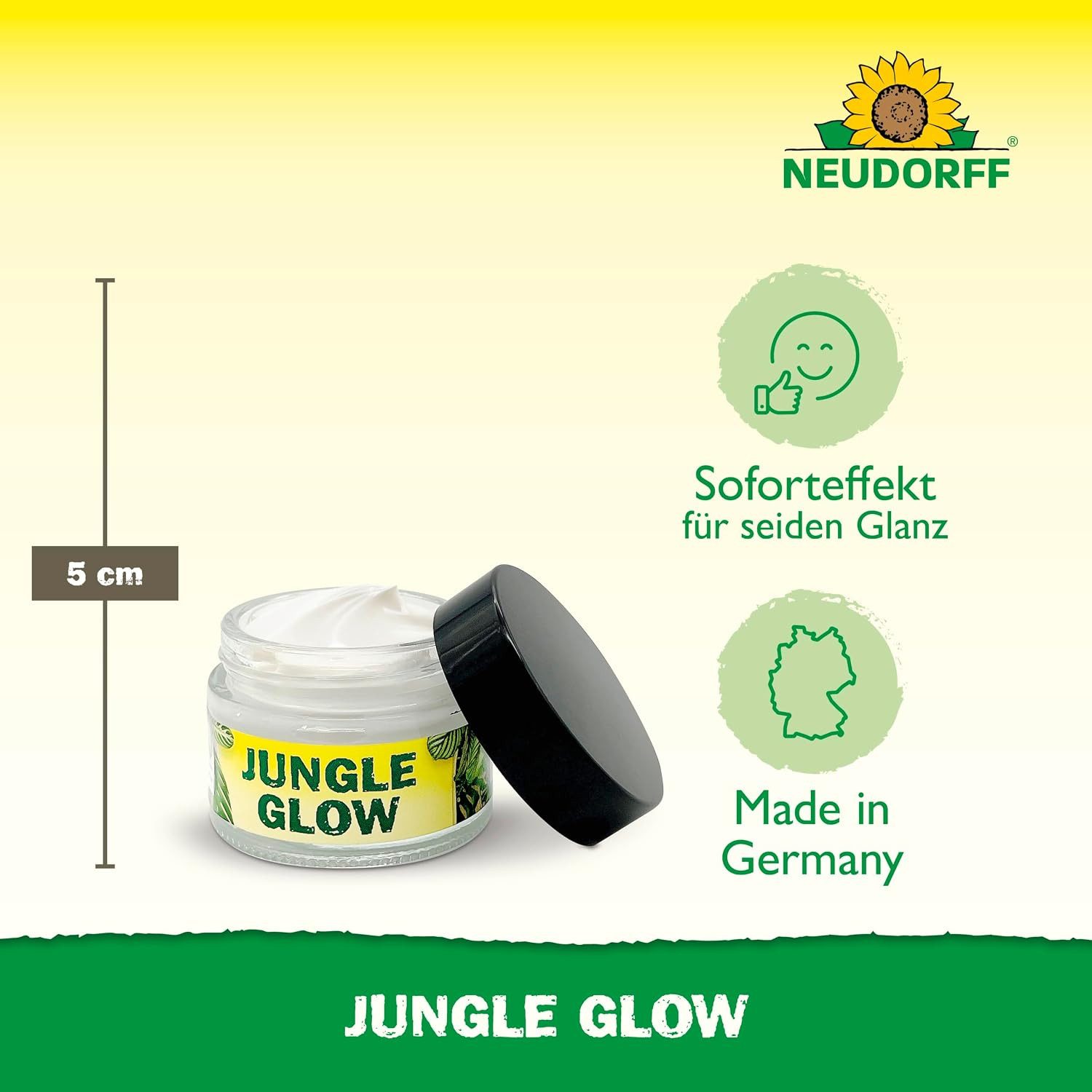 Neudorff Gartenpflege-Set Jungle Glow 3in1 Pflegecreme für Grünpflanzen 50ml, 3-in-1 Blattpflege, mit Urea, Made in Germany