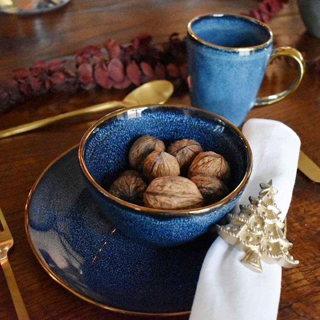 Macosa Home Serviettenring Festliche Tischdekoration Servietten-Halter Christbaum Gold, Metall, (6er Set Weihnachtsdeko, 6-tlg., Komplett Set, Weihnachtsdeko), Tanne Tischset Tisch-Dekoration Accessoire