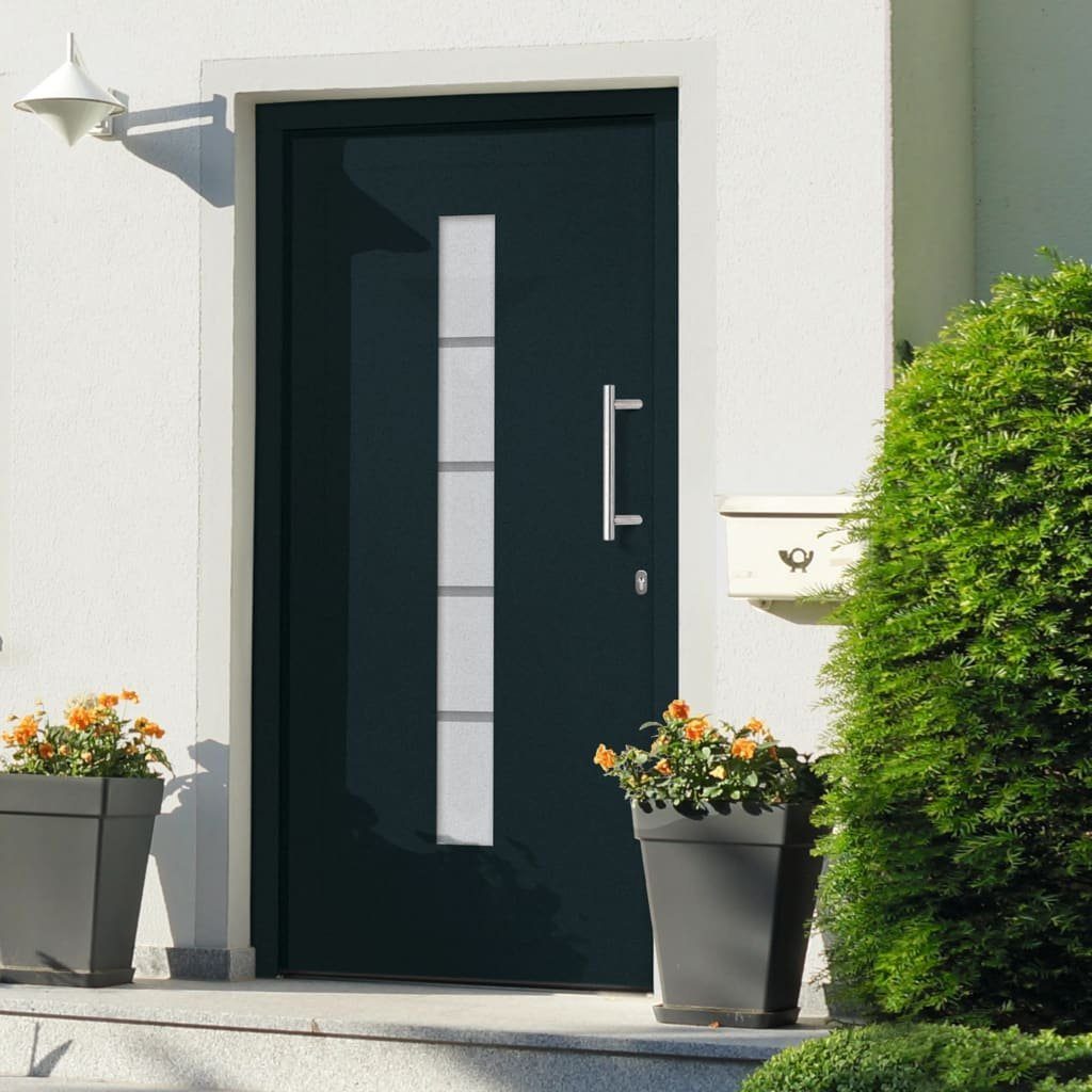vidaXL Haustür Haustür Aluminium und PVC Anthrazit 100x200 cm (1-St)