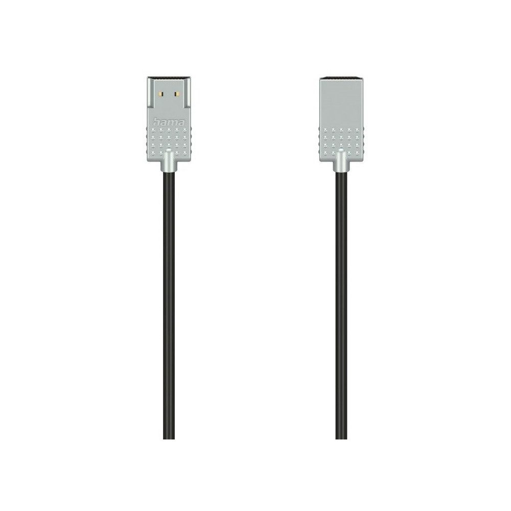 Hama Hama High Speed HDMI-Kabel (1m) schwarz/silber Elektro-Kabel, HDMI, Hochgeschwindigkeitsübertragung