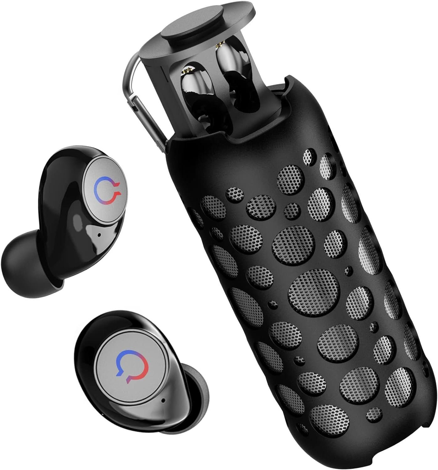 megadot 2-in-1 Bluetooth-Lautsprecher mit tragbarer kabelloser Kopfhörer Lautsprecher (Bluetooth, Längere Akkulaufzeit für Camping, zu Hause, Strandparty, Outdoor) schwarz