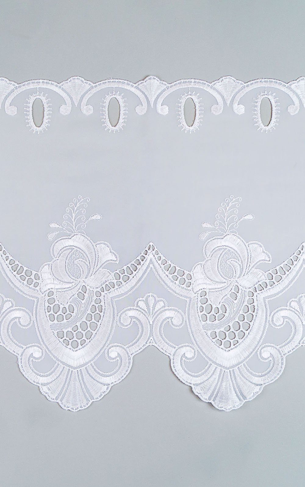 Plauener Spitze® Scheibengardine Röschen (1 St), transparent, HxB 35x48.6cm – Bild 5 von 5