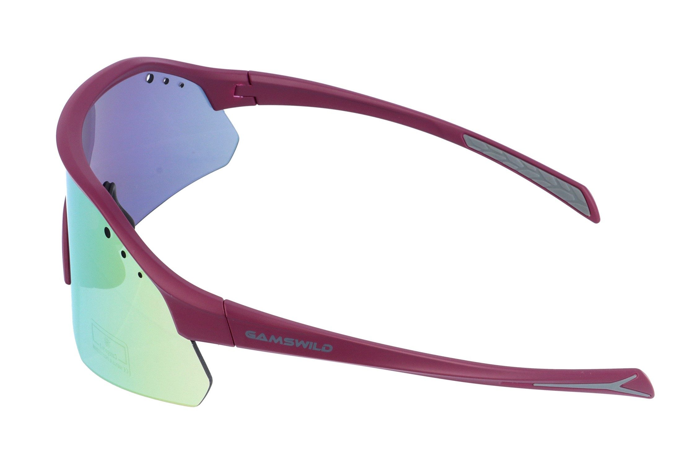 Gamswild Monoscheibensonnenbrille UV400 Sonnenbrille Skibrille Fahrradbrille eng anliegend Sportbrille WS2140 Damen, Herren, roas, beere, olivgrün, grau
