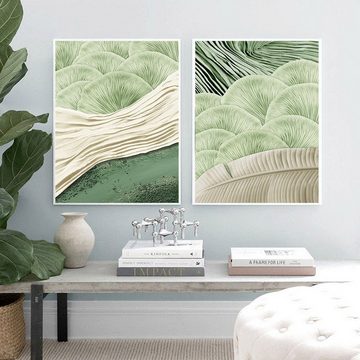 AUKUU Wandbild Wandbild moderne grüne Schlafzimmerdekoration hängendes Bild rahmenlos, (Ohne Rahmen)