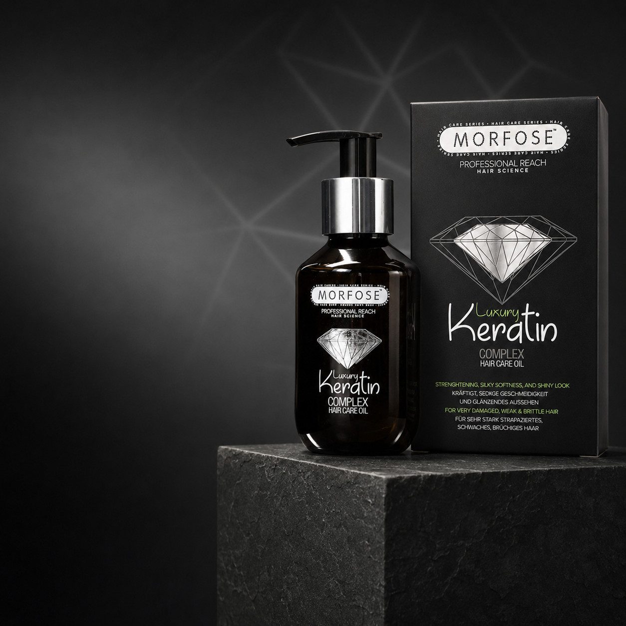 Morfose Haaröl Morfose Professional Argan & Keratin Haarpflegeöl 100ml - 2 Variant, mit Arganöl und pflanzlichen Extrakten
