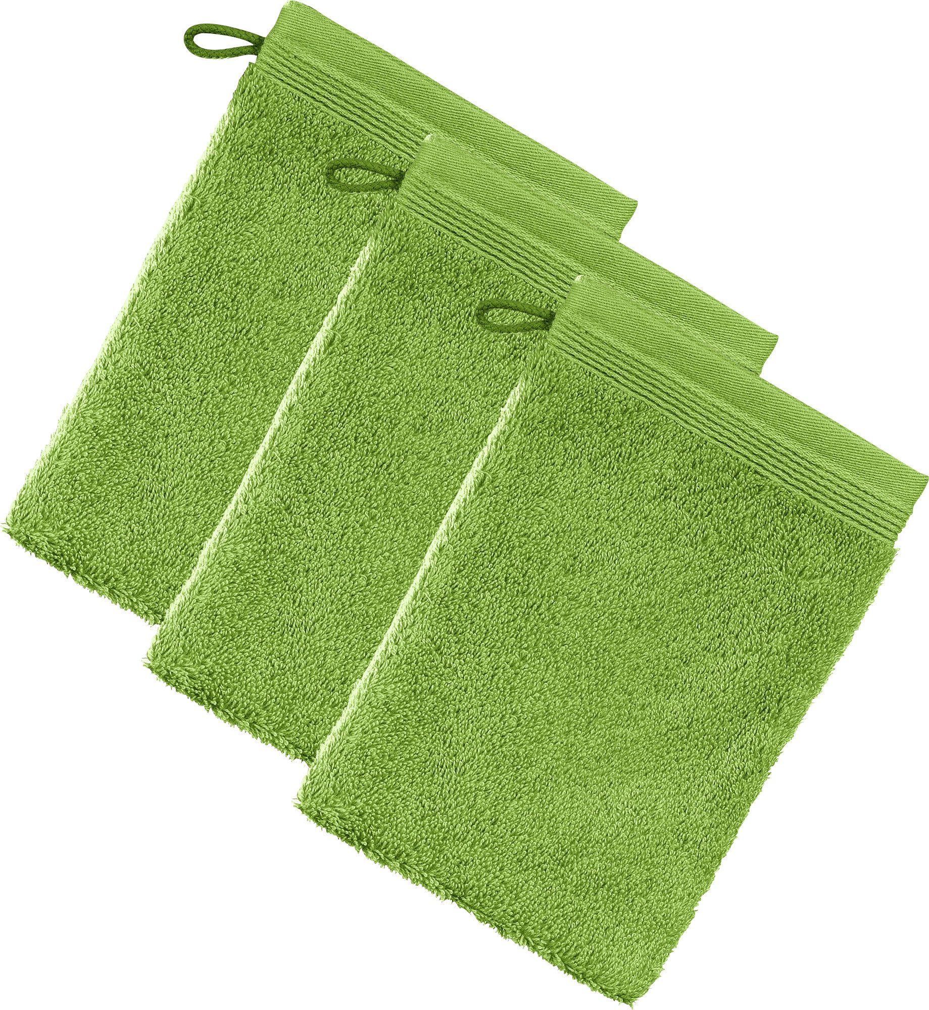 Möve Waschhandschuh Waschhandschuh "Superwuschel" 3er-Pack, Frottier, Walk-Frottier Uni