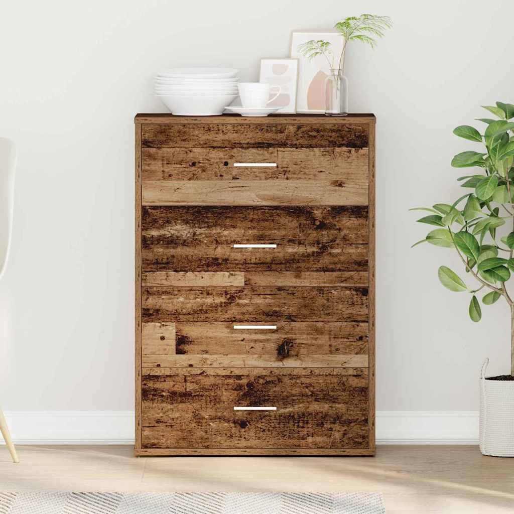vidaXL Kommode 60 x 31 x 84 cm Kommode Sideboard mit Schubladen Altholz 60x31x84 cm S