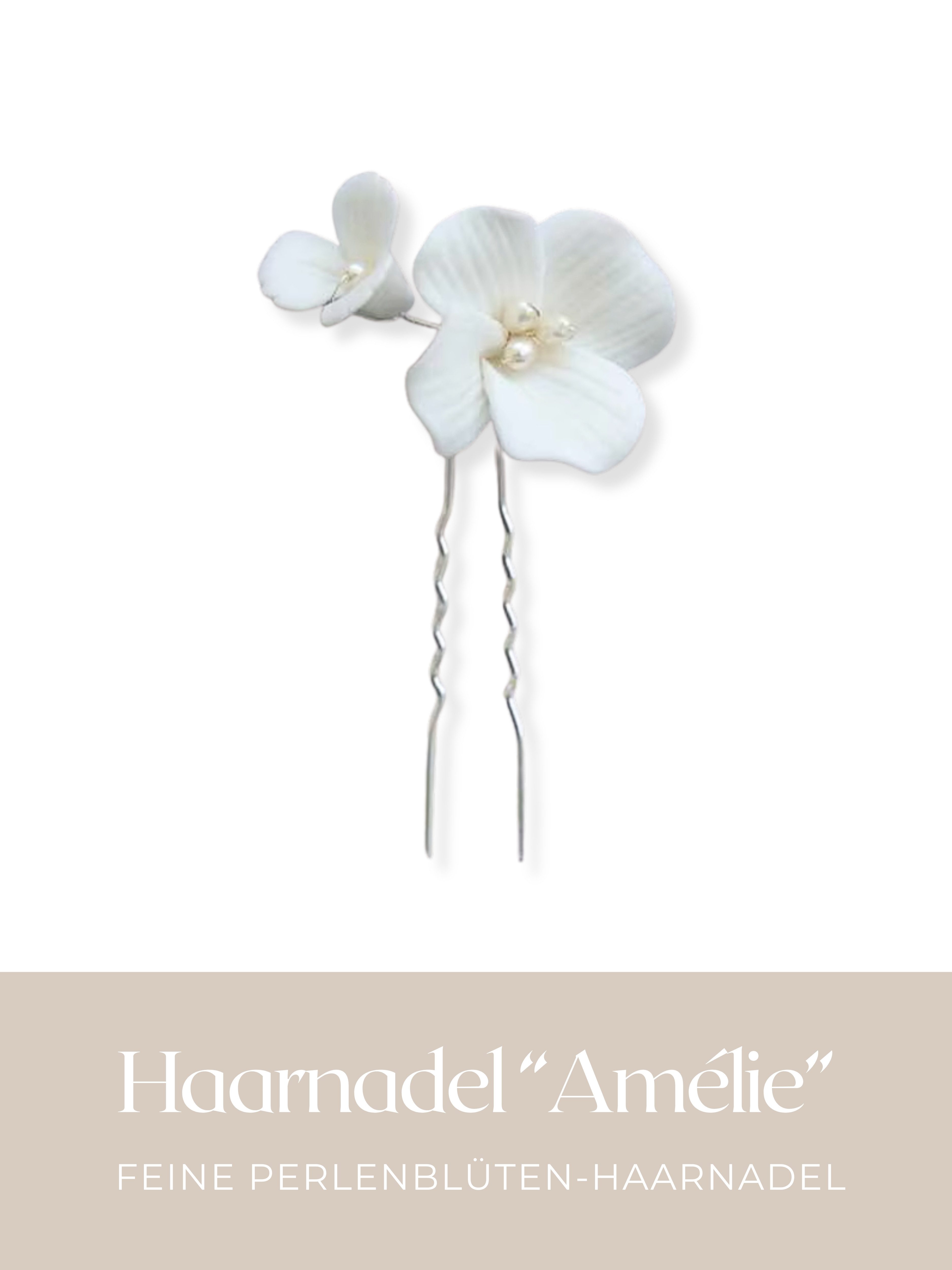ANNIS WIESBADEN EST. 2021 Haarnadel Perlenblüten Haarnadel "Amélie" silber ivory