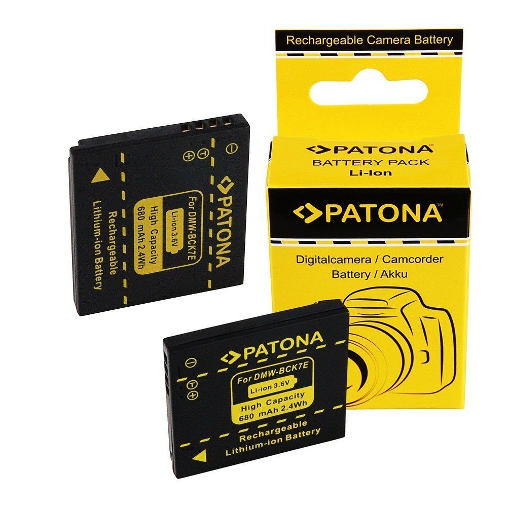 Patona 2x Akku für Panasonic DMC-FH2 Kamera-Akku Ersatzakku 680 mAh (3,6 V, 2 St), FH5 FH7 FH25 S3V S3GK FS16 FS16S FH27R DMW-BCK7E BCK7E