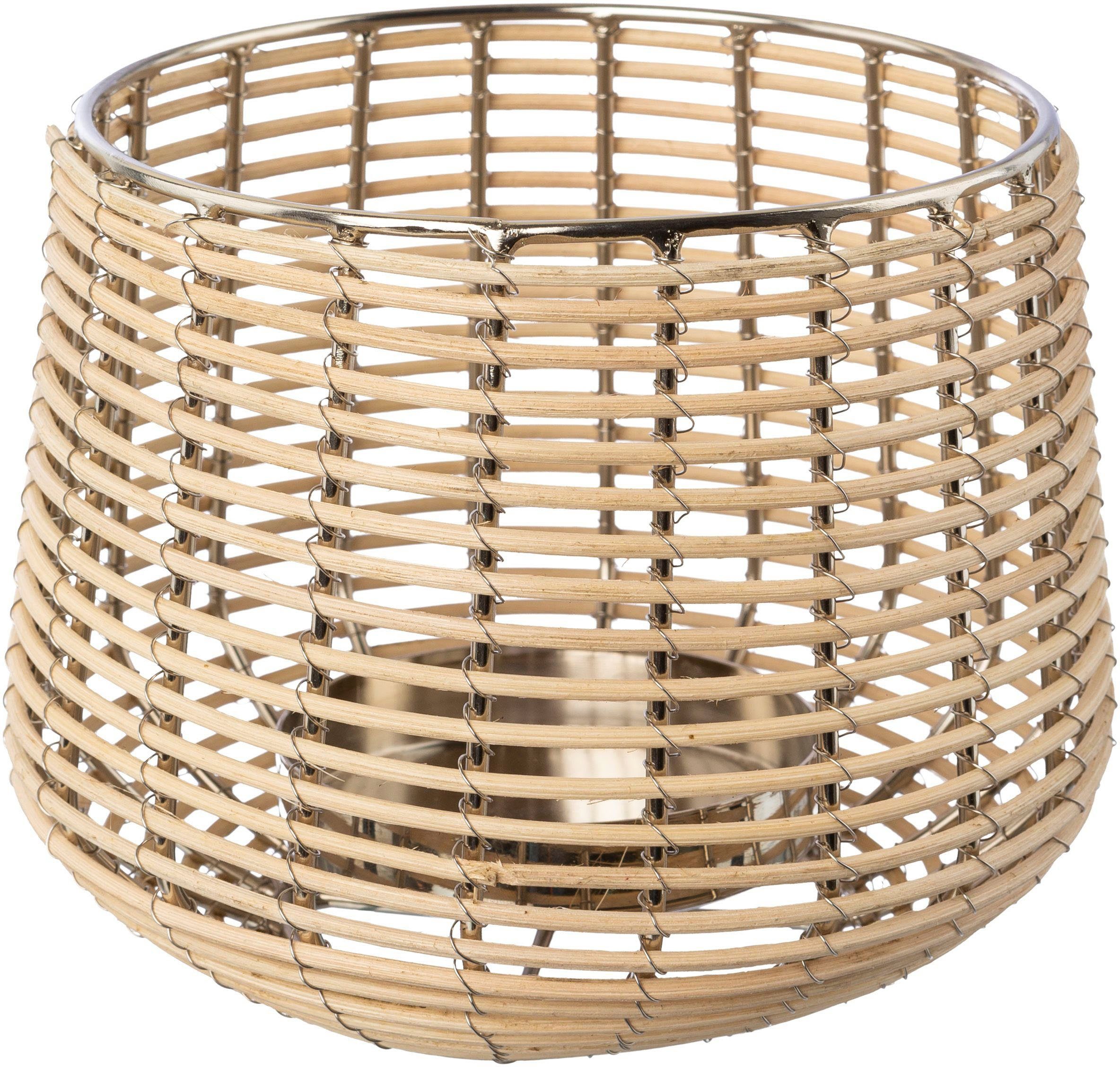 OTTO home Windlicht Kerzenhalter Vallenay (1 St), aus Naturweide und Metall