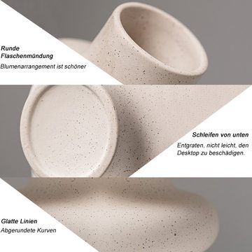 zggzerg Dekovase Vase Für Pampasgras Beige, Spiral Geformter Mit Loch Keramik Vase