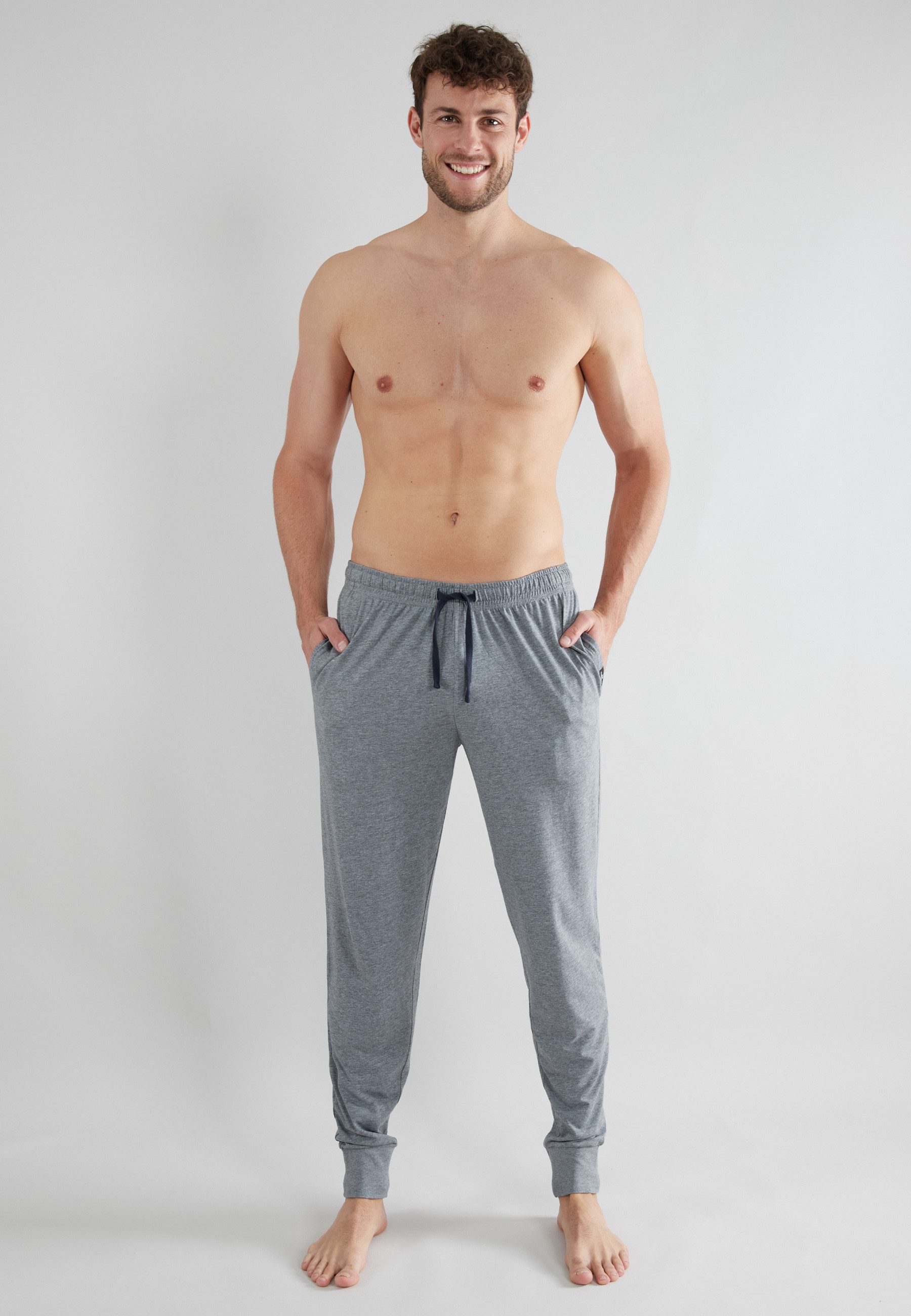 GÖTZBURG Schlafhose GÖTZBURG Herren Lange-Hose grau günstig online kaufen