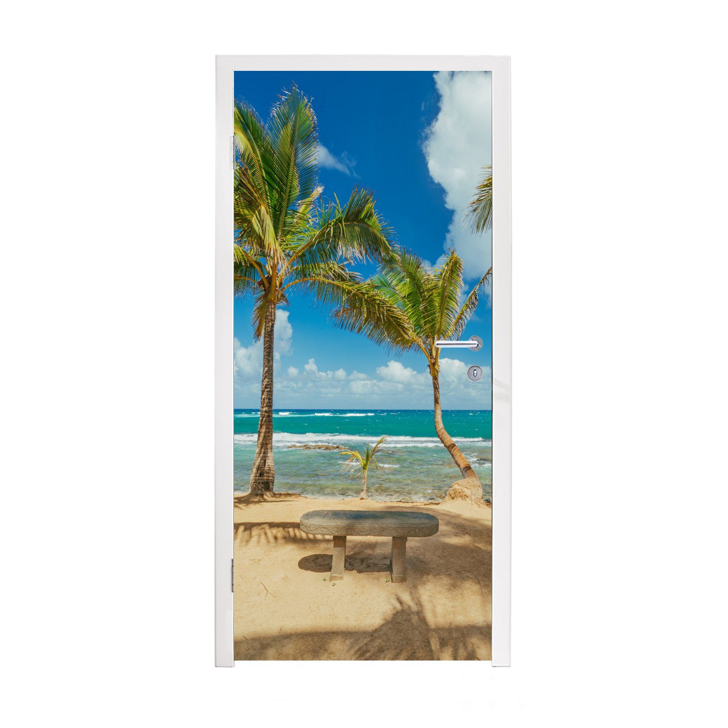 MuchoWow Türtapete Palmen am Kuau für cm Türaufkleber, Beach Maui, St), Matt, Cove (1 bedruckt, 75x205 Tür, in Fototapete
