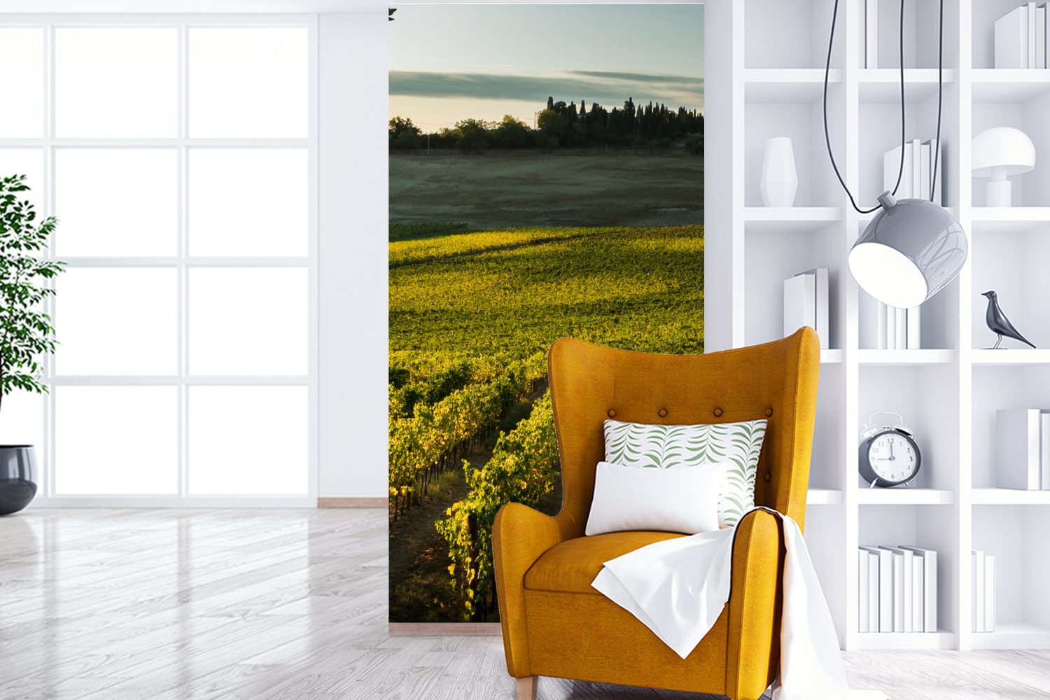 Matt, für - Toskana Wein, Landschaft (2 Küche, St), Fototapete - MuchoWow bedruckt, Wohnzimmer Schlafzimmer Fototapete Vliestapete