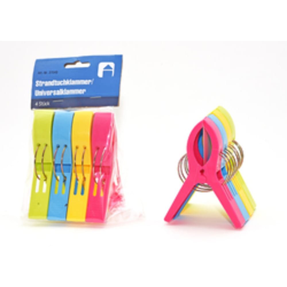 HundB Зажимы Strand- Handtuchklammer/ Universalklemme, 4er ca. 11,5 x2 cm, (Stück, 4-St., Universalklemme), Handtuchhalter Klammer Clip Befestigung Halterung Clamp