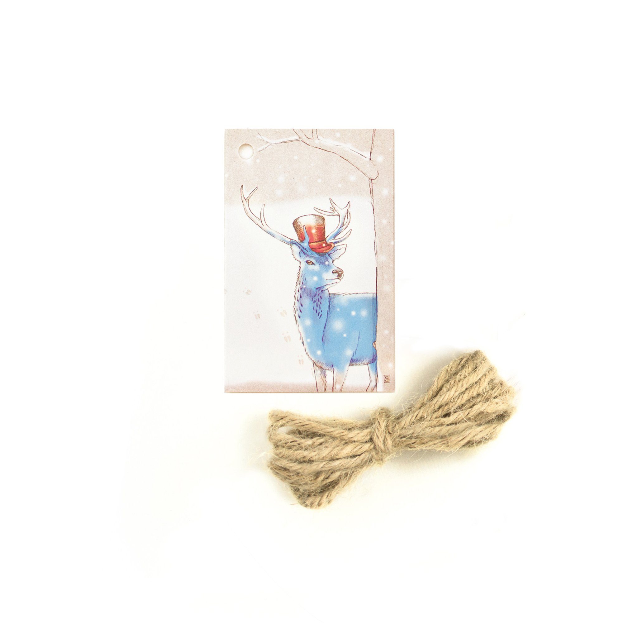 & Geschenkanhänger im Hirsch Schnee Hummingbird Geschenkband Bow