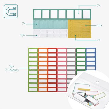 Navaris Magnettafel Magnetischer Wochenplan, abwischbar, 40x32cm, 115 Magneten & Stift, (1-tlg)