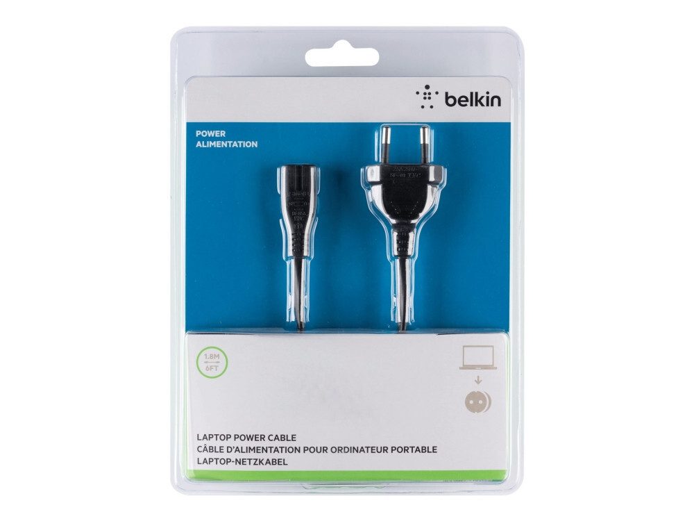 Belkin Laptop Netzkabel 2-polig Anschlusskabel Stromkabel Notebook Netzteil Netzkabel, (1.8 cm), Netzteil Kabel Eurostecker Stromversorgung Anschlusskabel Strom – Bild 3 von 4
