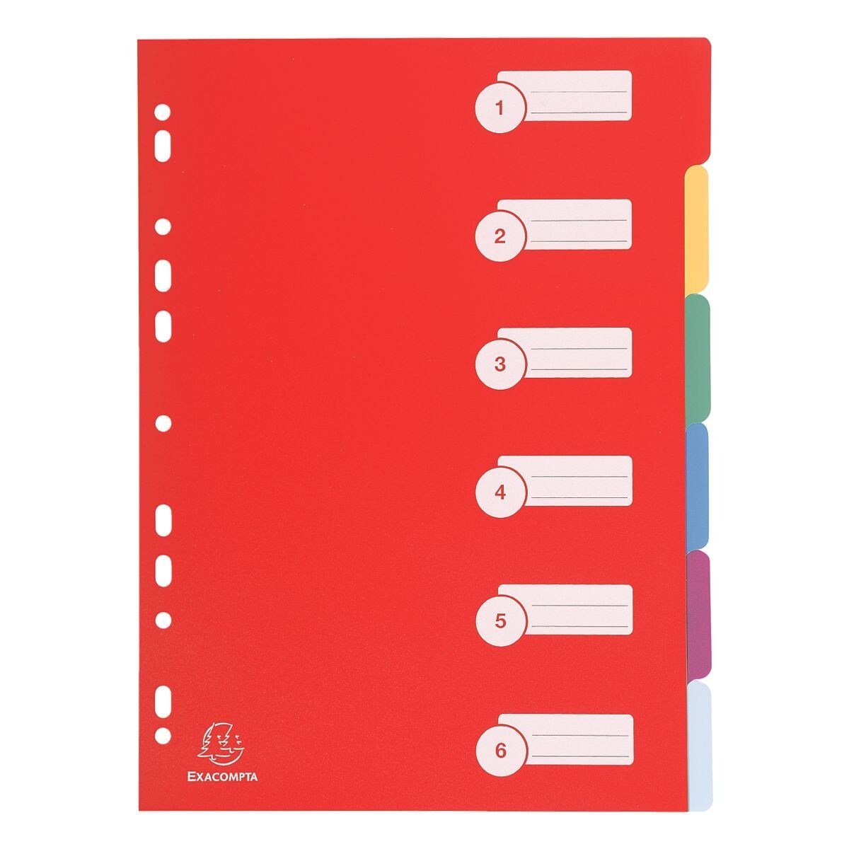 EXACOMPTA Aktenordner, Register blanko, 6-tlg., DIN A4, Kunststoff