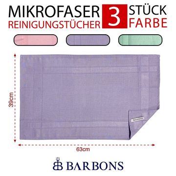 BARBONS Mikrofasertücher Geschirrtücher Allzwecktücher Fenstertücher Mikrofasertuch (100% Mikrofaser, 60x40 cm, 1 Packung, 3-tlg., Allzwecktücher, Streifenfrei, Staubfrei Auto)