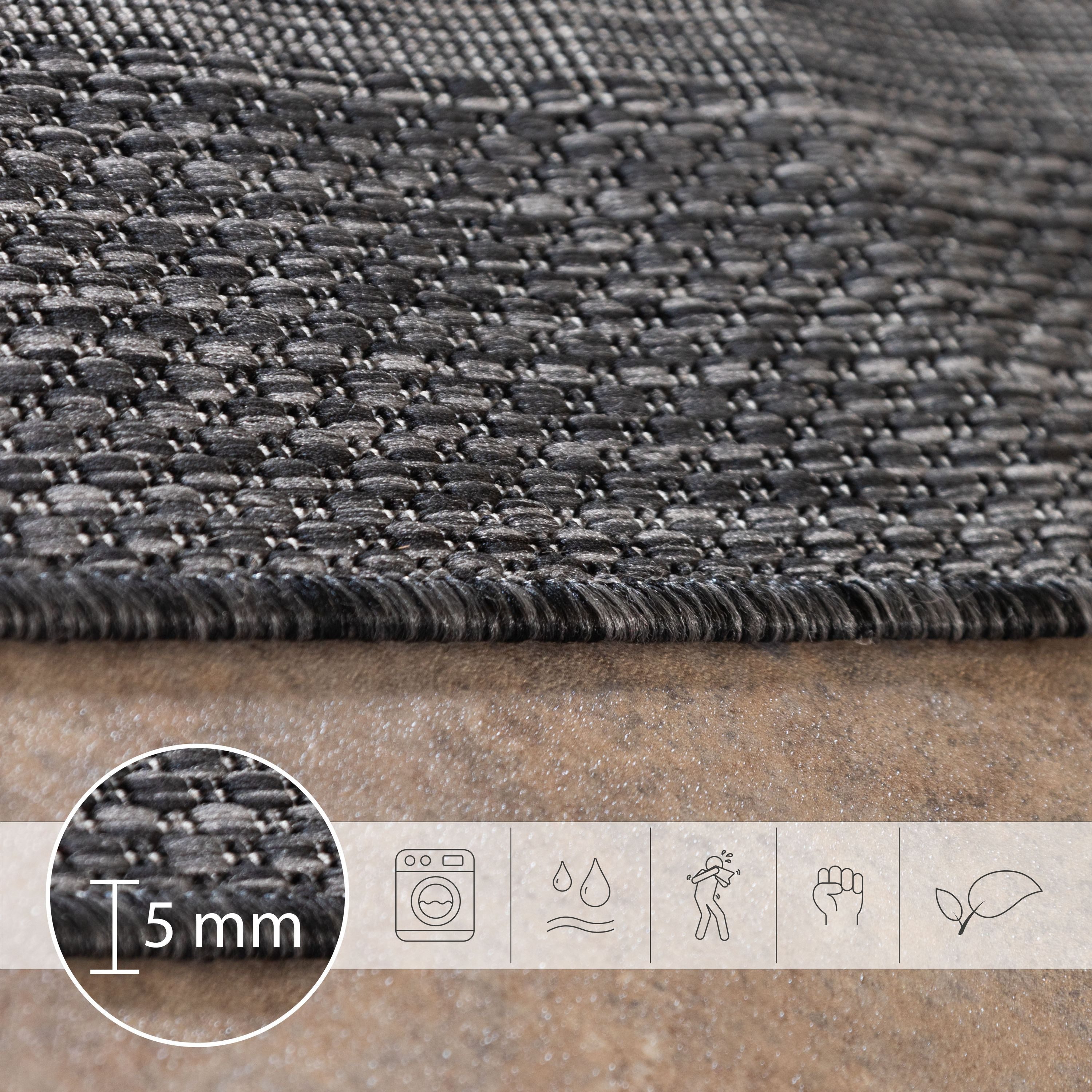 SIMPEX24 Outdoorteppich Unicolor - Einfarbig, Rund, Höhe: 5 mm, Rund Outdoo günstig online kaufen