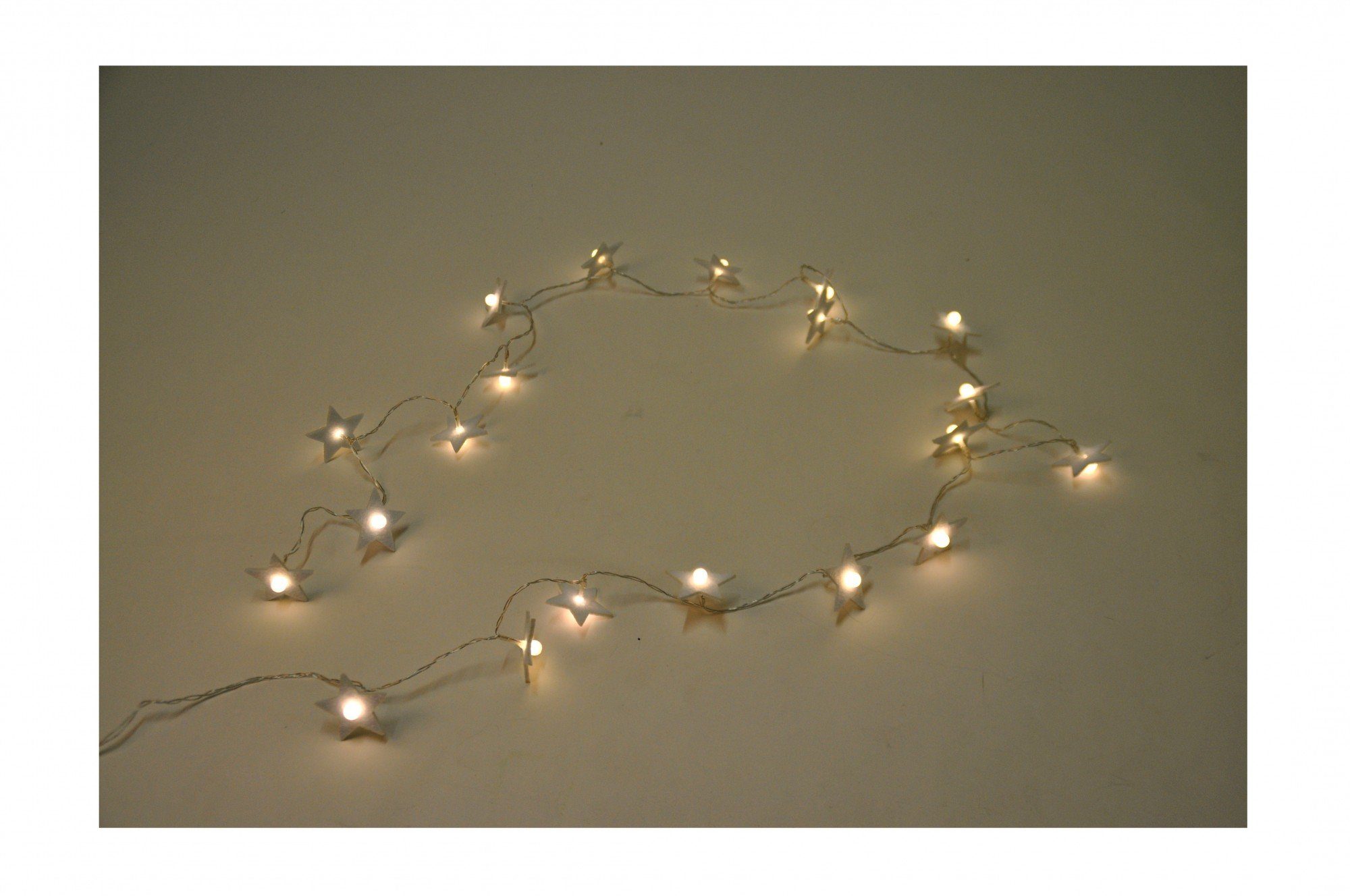 BURI Lichterkette Lichterkette 20 LEDs Weihnachtsdeko Stern Blüte Hochzeit Leuchtdeko, Stern/Stoff