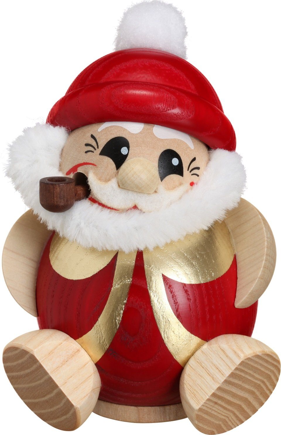 Seiffener Volkskunst Räuchermännchen Kugelräucherfigur Nikolaus rot, (1 St), Handarbeit aus dem Erzgebirge