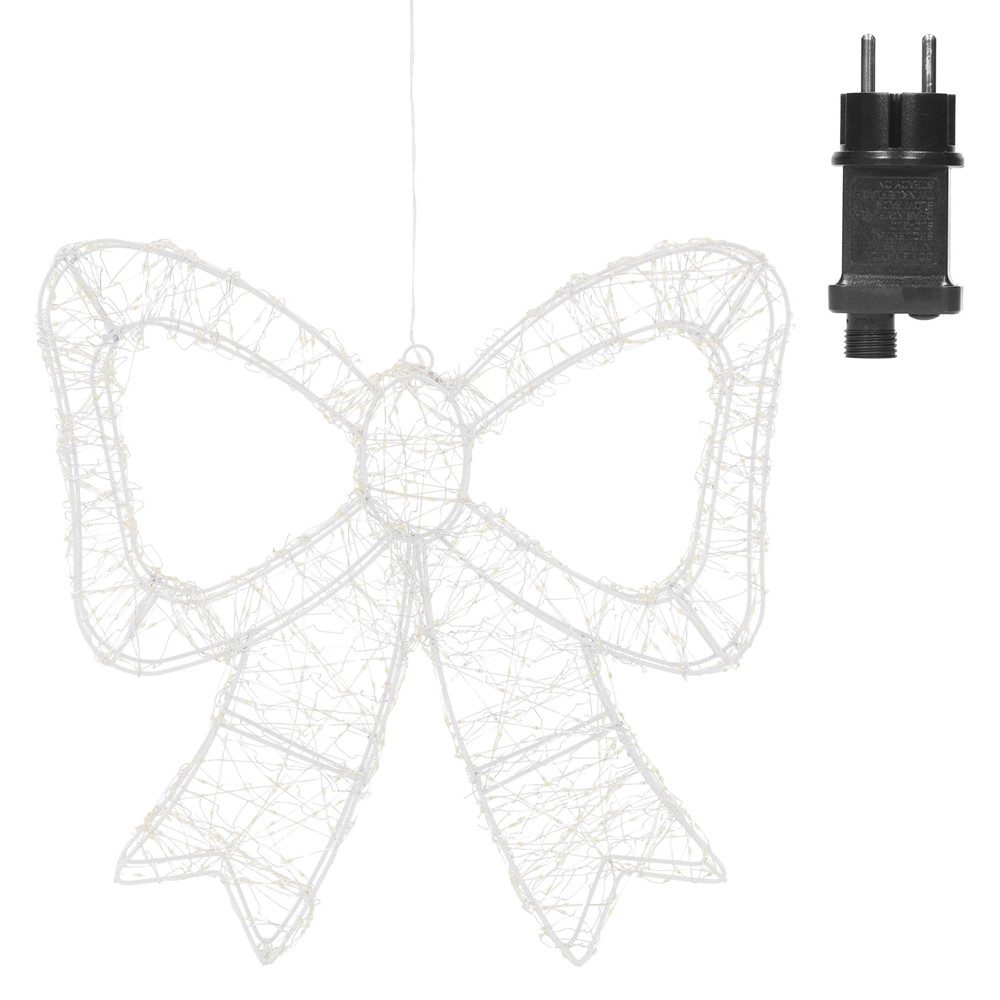 ECD Germany Weihnachtsfigur LED Weihnachtsschleife LED Schleife Weihnachten mit Timer Innen/Außen, Weihnachtsdeko Weihnachtsbeleuchtung, 500 LED Warmweiß, 37 x 33 cm