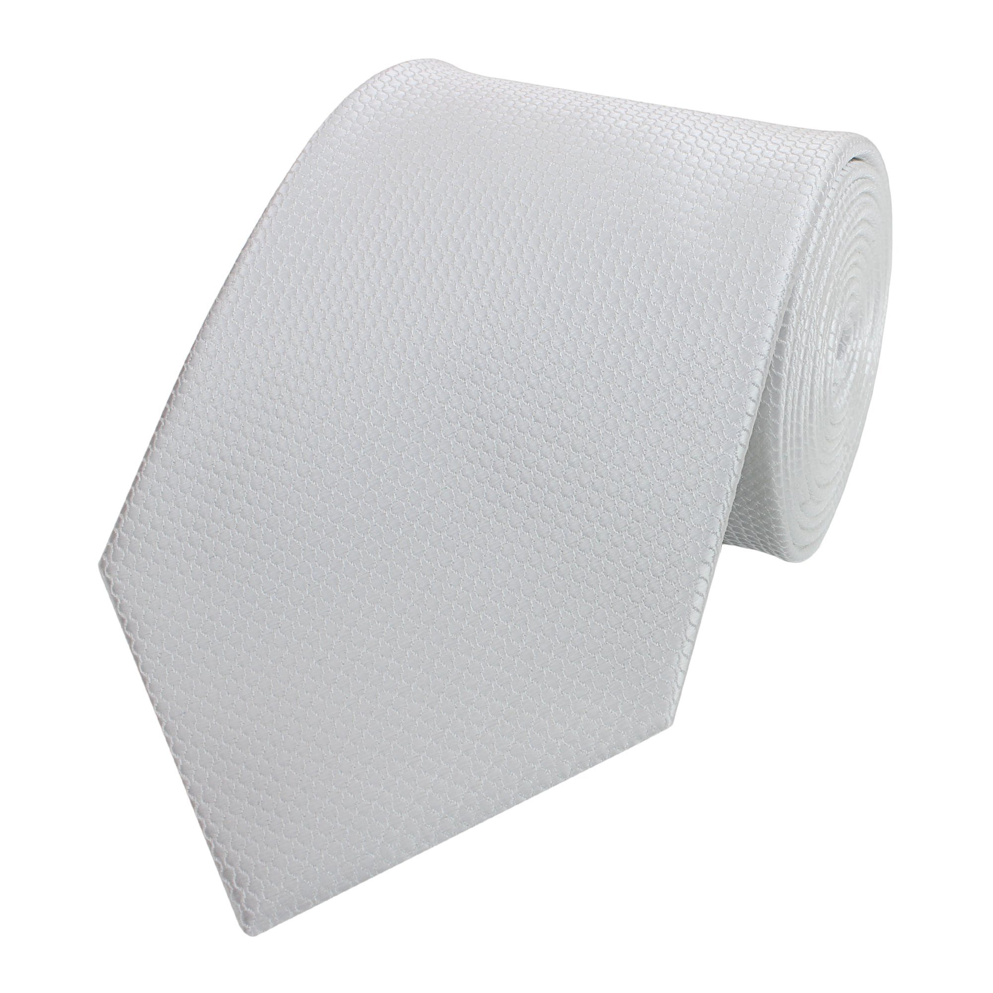 Fabio Farini Krawatte Herren Krawatte Weiß - verschiedene Weiße Männer Schlips in 8cm (Unifarben) Breit (8cm), Weiß - Manhattan Mist