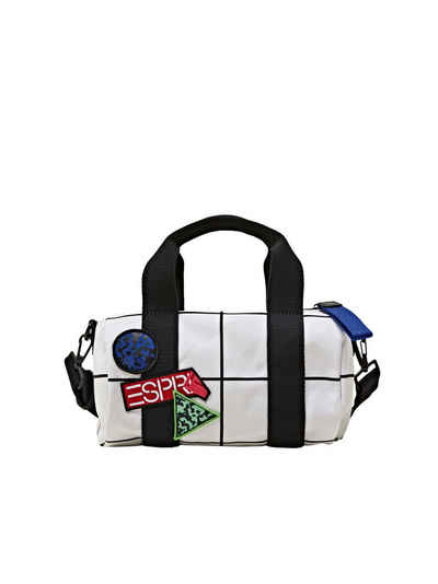 Esprit Handtasche Barrel Bag mit Logo-Gitter-Print