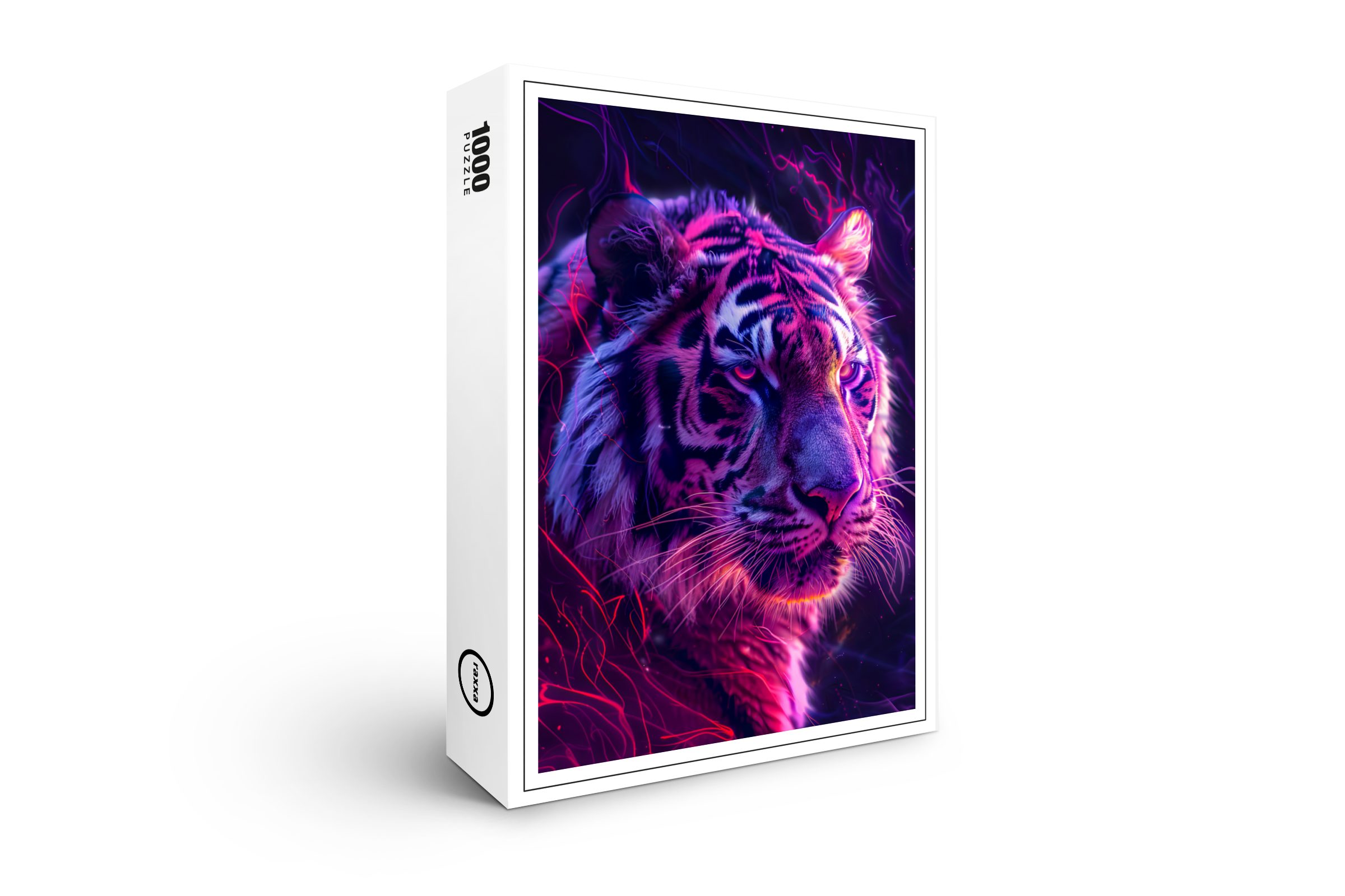 raxxa Puzzle "Purple Red Neon Tiger Cosmic Glow", FSC®, 1000 Puzzleteile